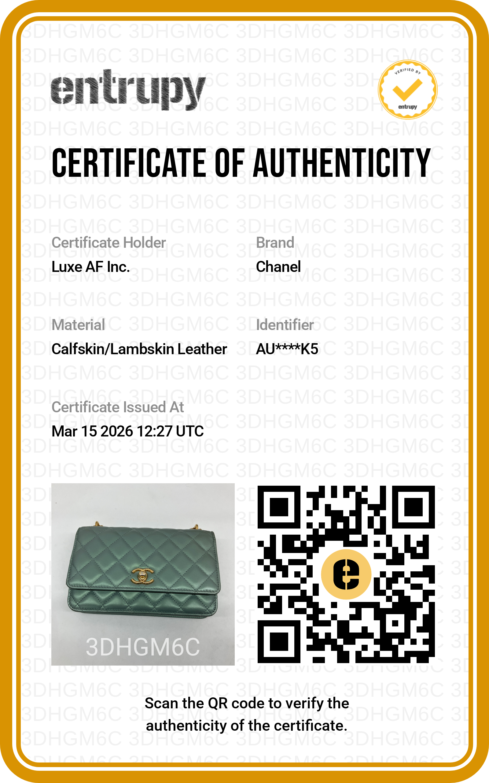 Chanel Blue Quilted Lambskin Wallet On Chain With Gold Hardware(AU***K5) CE1555