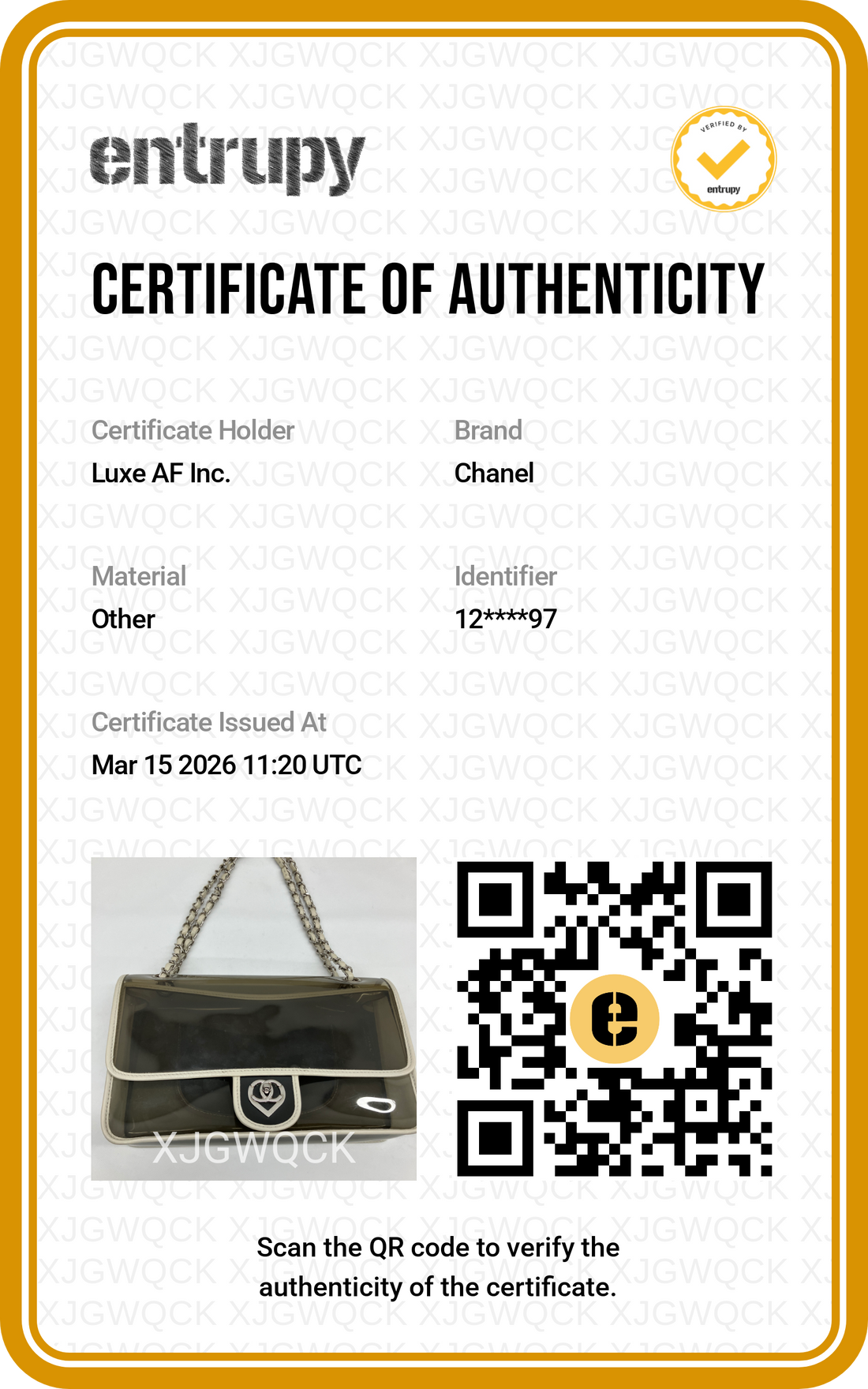 Chanel 2008 Limited Edition Classic Flap Transparent PVC Naked Flap Bag(12***97) CC1604