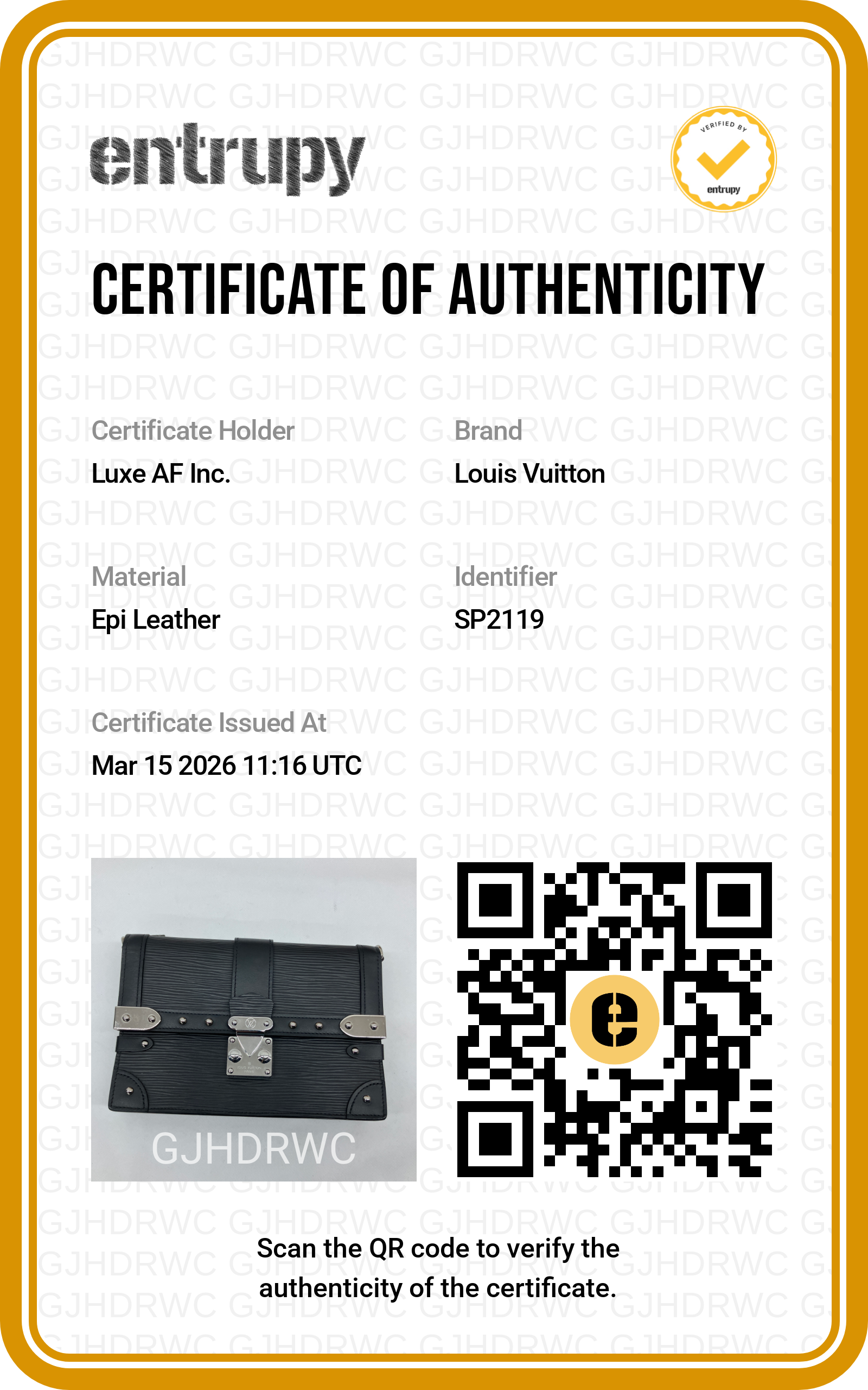 Louis Vuitton Black Epi Leather Trunk Chain Wallet LV2179