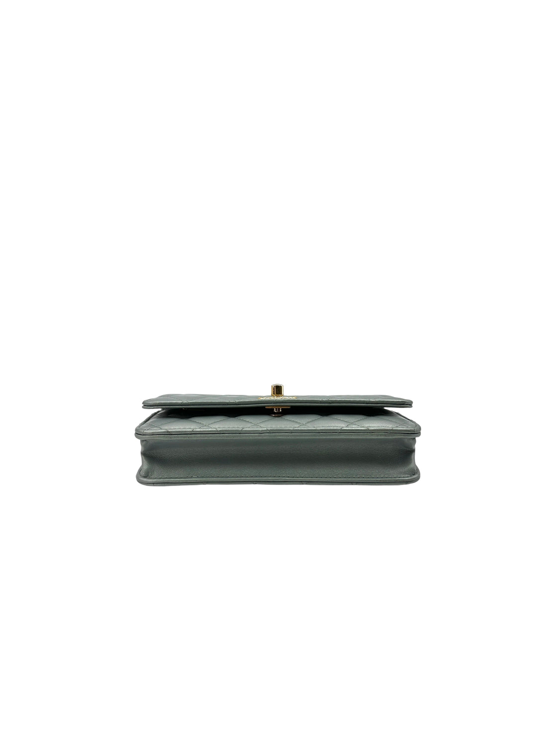Chanel Blue Quilted Lambskin Wallet On Chain With Gold Hardware(AU***K5) CE1555
