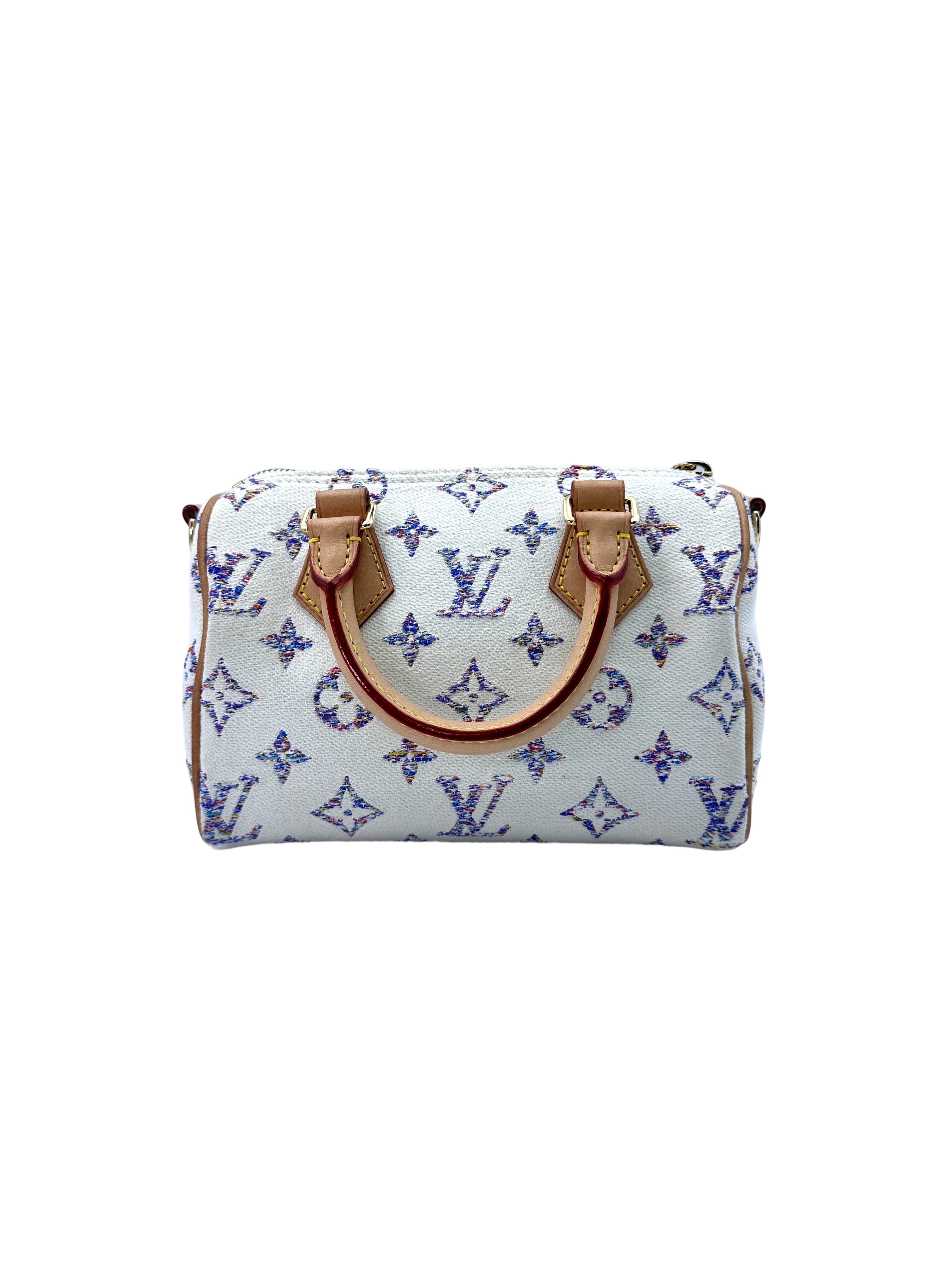 Louis Vuitton Nautical Nano Speedy20 White/Blue Monogram Jacquard Handle Bag LV2188