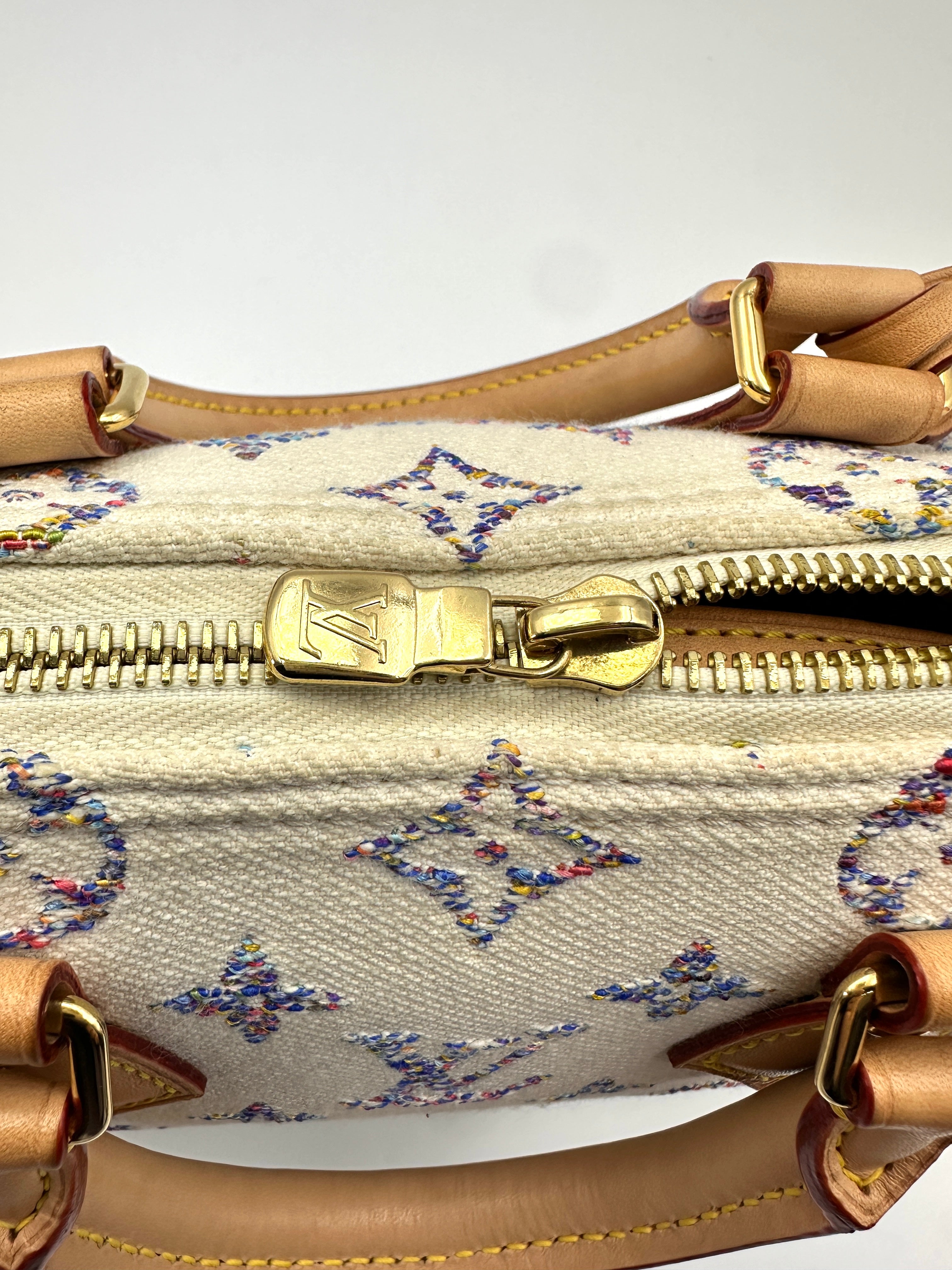 Louis Vuitton Nautical Nano Speedy20 White/Blue Monogram Jacquard Handle Bag LV2188