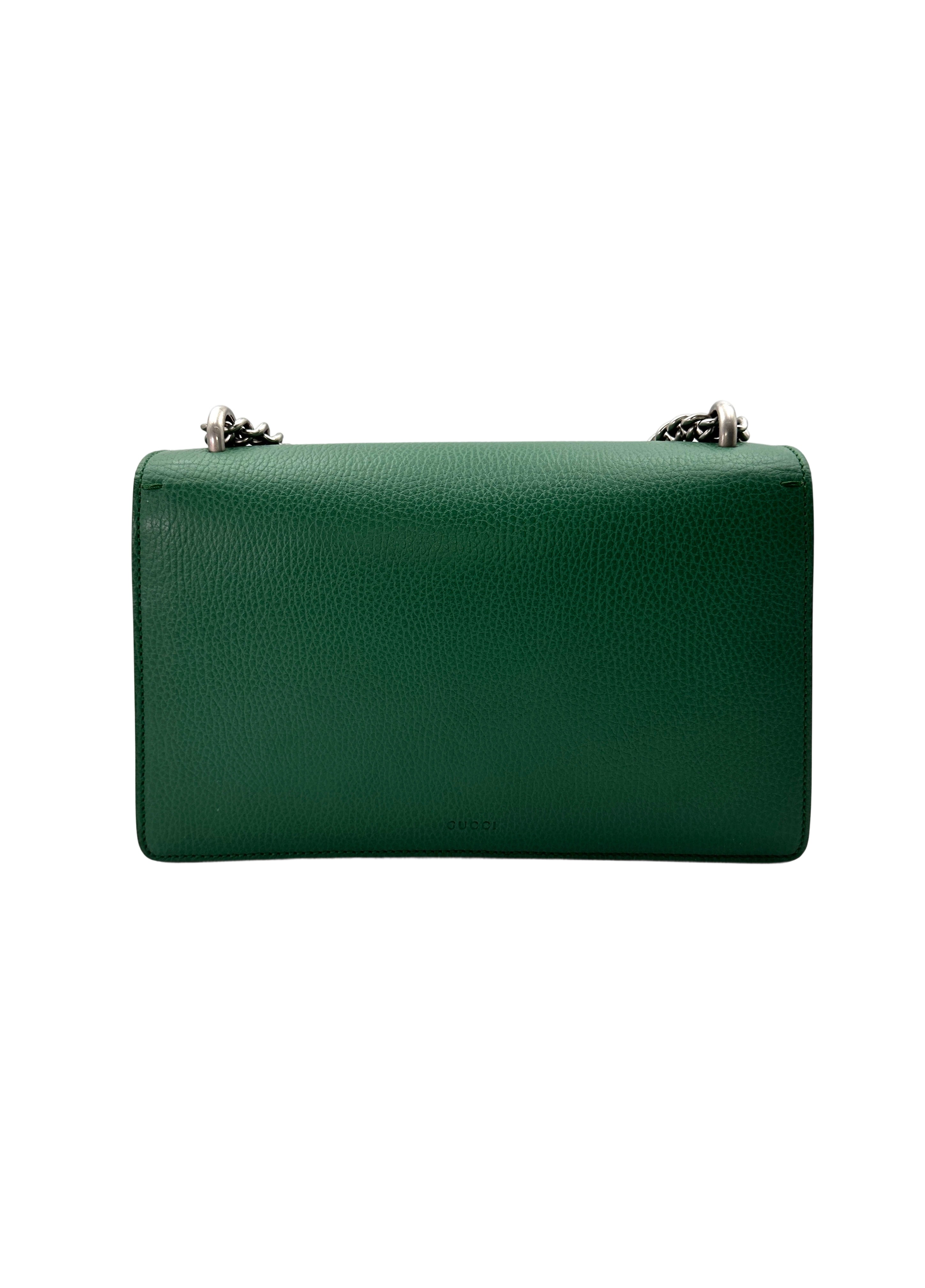 Gucci Dionysus Green Textured Leather Shoulder Bag GG764