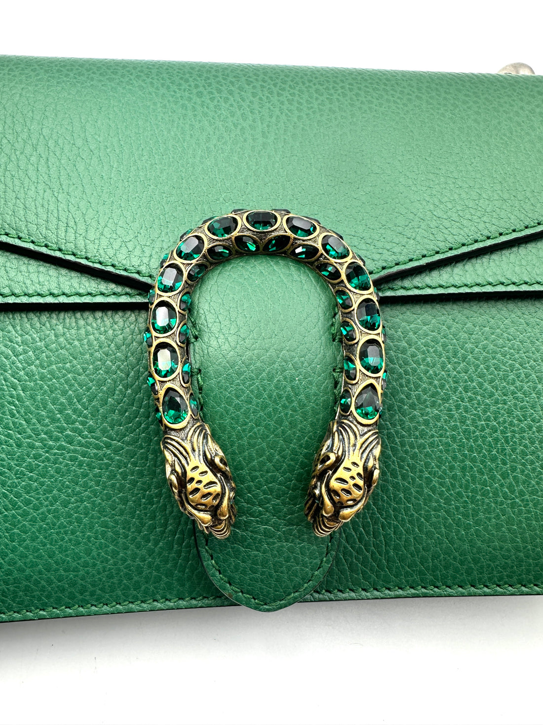 Gucci Dionysus Green Textured Leather Shoulder Bag GG764