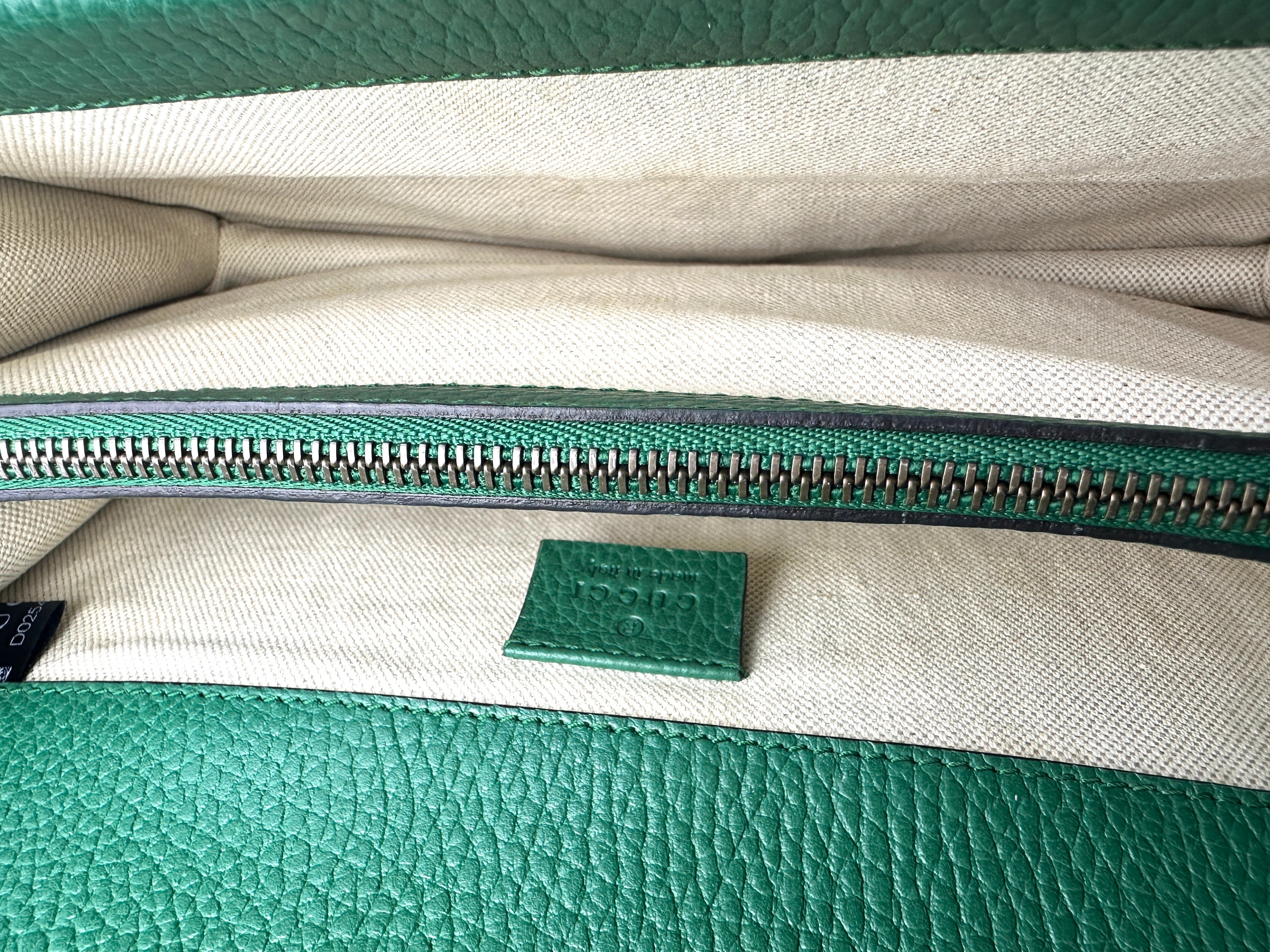 Gucci Dionysus Green Textured Leather Shoulder Bag GG764