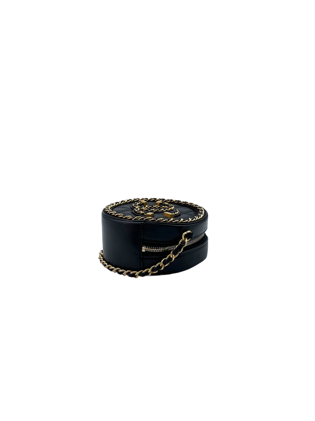 Chanel Filigree Black Quilted Lambskin Chain Round Bag(30***00) CC1565