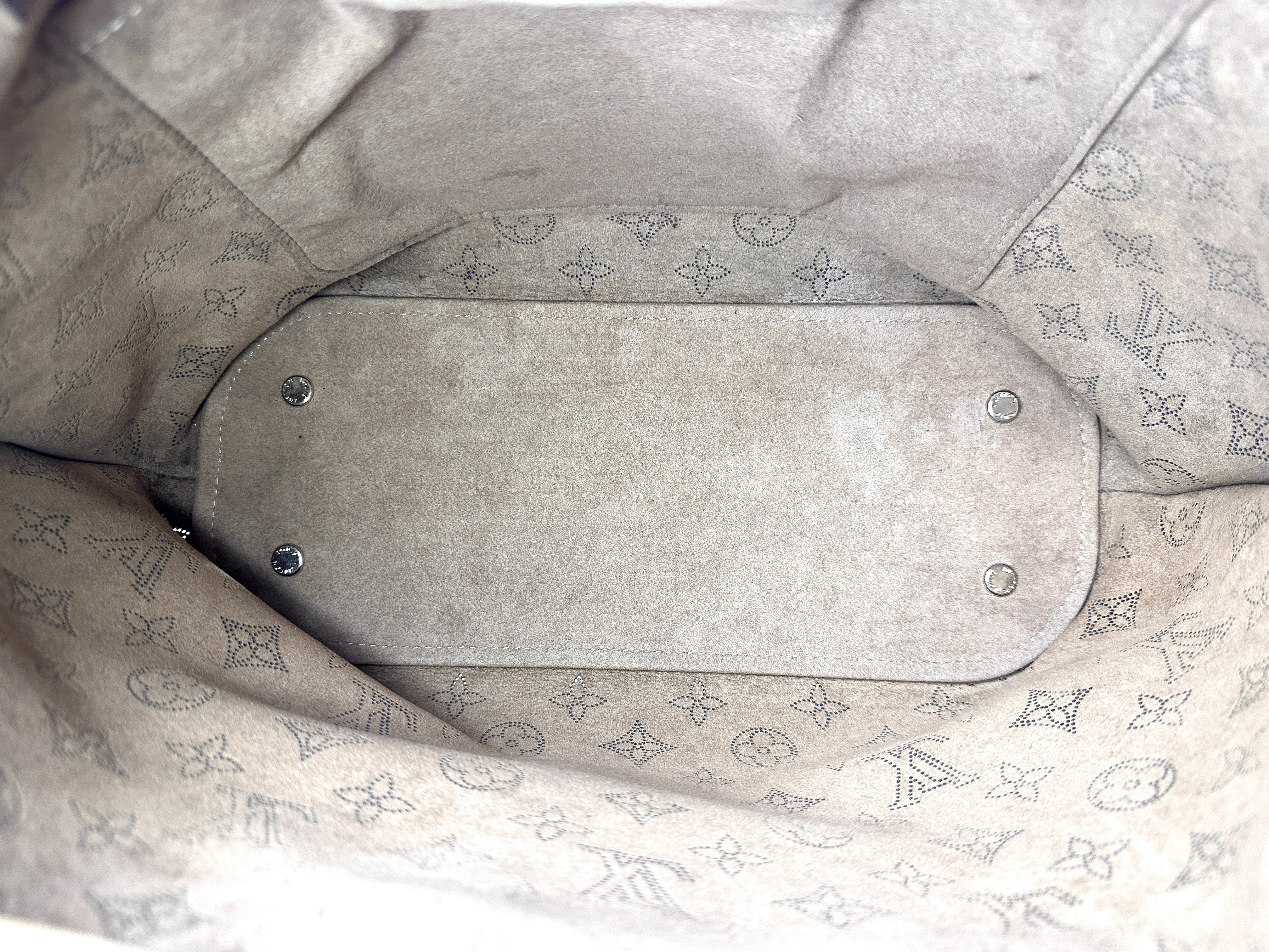 Louis Vuitton Girolata Mahina Grey Monogram Perforated Leather Bucket Bag LV2183