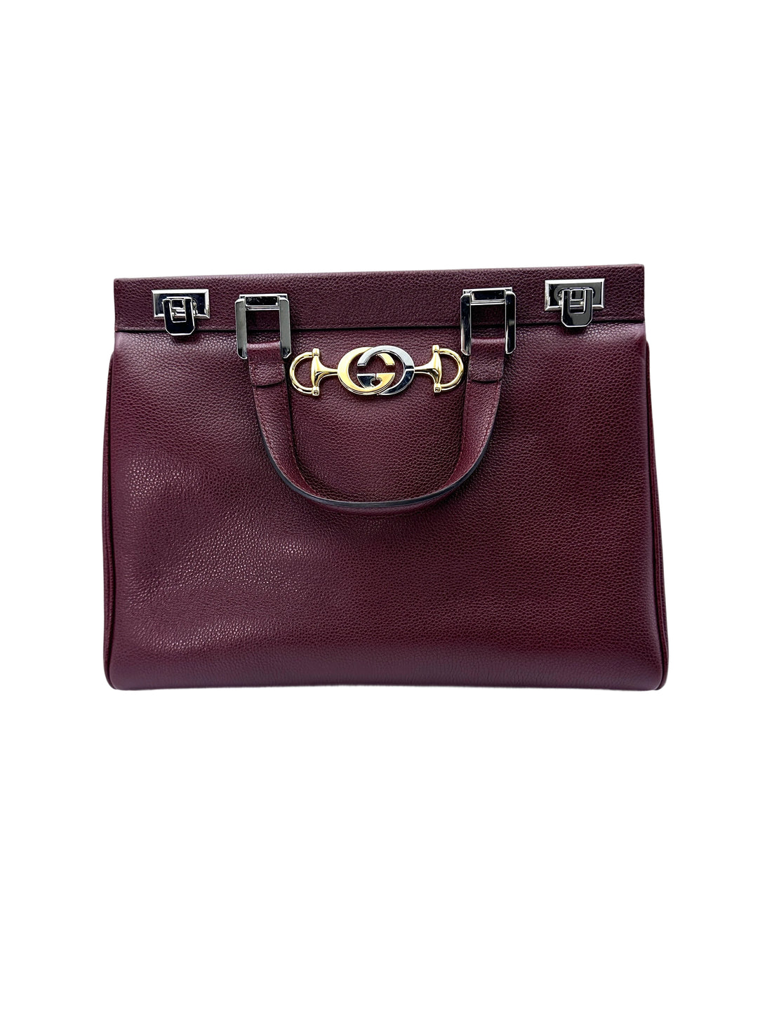 Gucci Zumi Dark Red Leather Top Handle Bag GG765