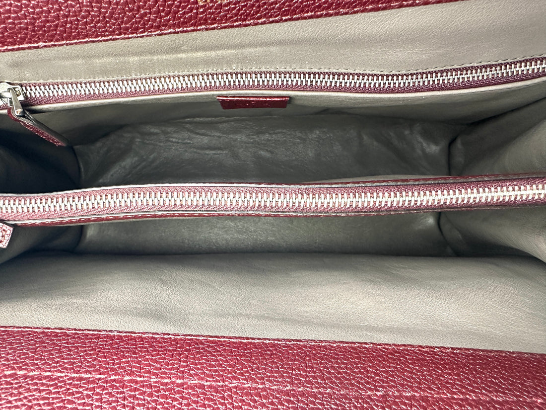 Gucci Zumi Dark Red Leather Top Handle Bag GG765