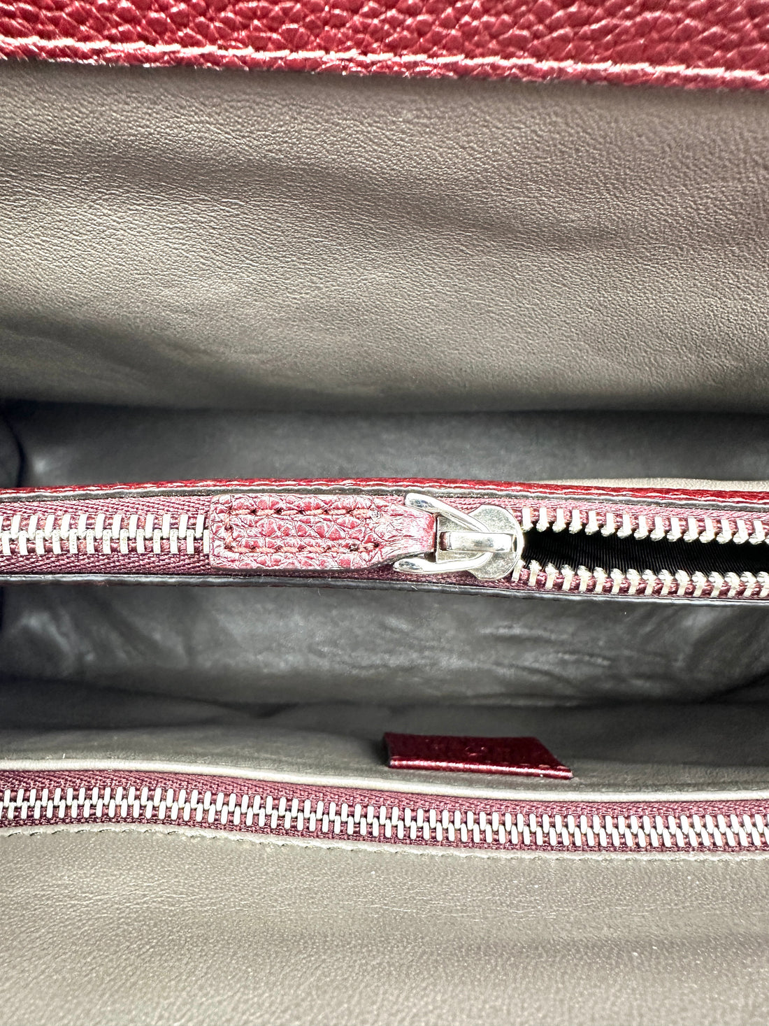 Gucci Zumi Dark Red Leather Top Handle Bag GG765