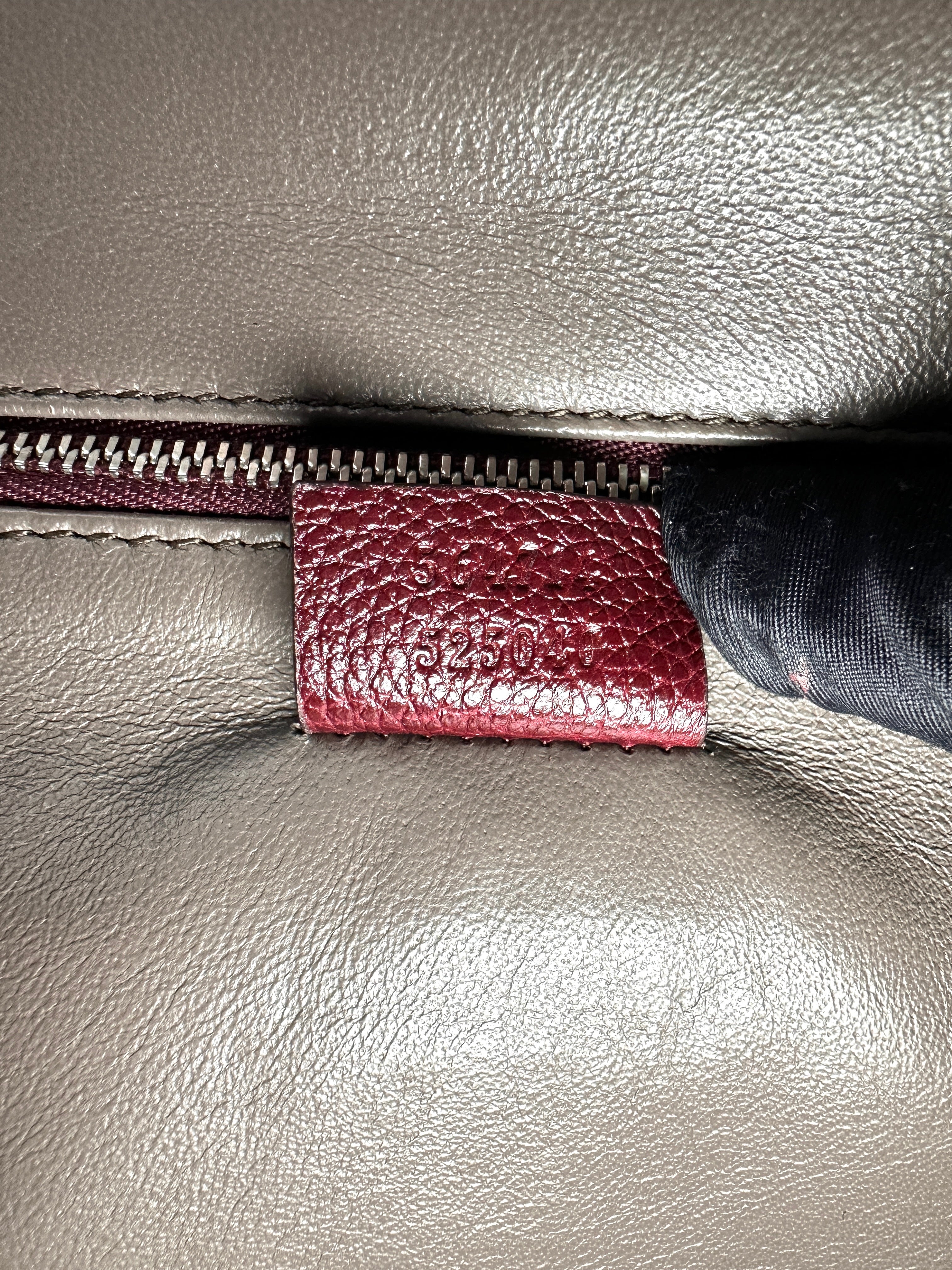 Gucci Zumi Dark Red Leather Top Handle Bag GG765