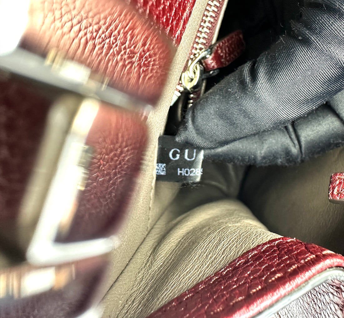 Gucci Zumi Dark Red Leather Top Handle Bag GG765