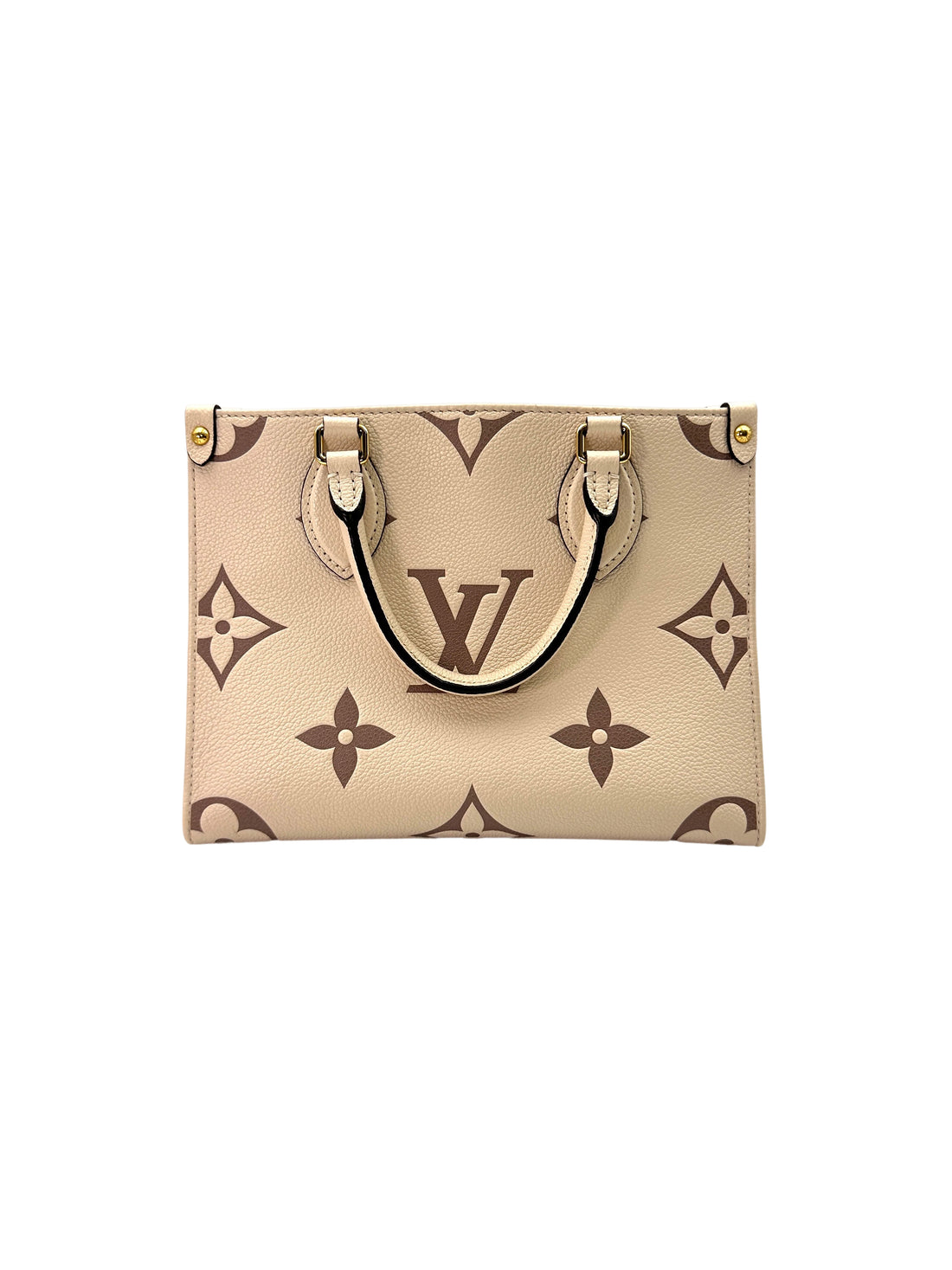 Louis Vuitton OnTheGo PM Beige/Brown Bicolor Monogram Empreinte Leather Handle Bag LV2193