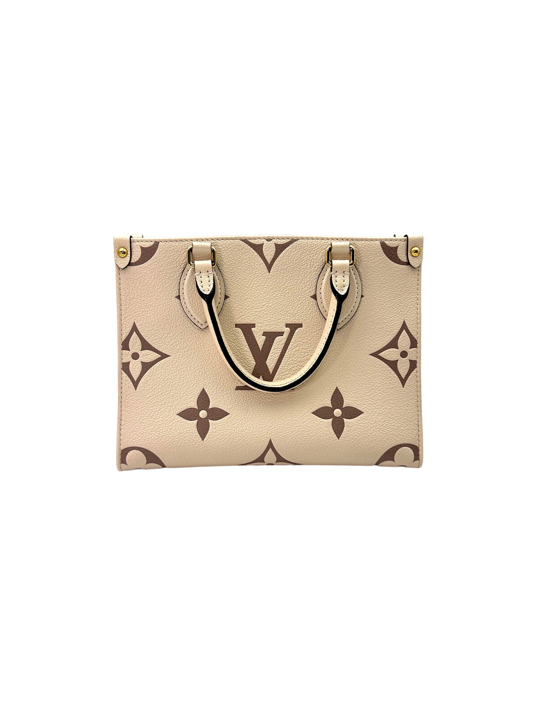 Louis Vuitton OnTheGo PM Beige/Brown Bicolor Monogram Empreinte Leather Handle Bag LV2193