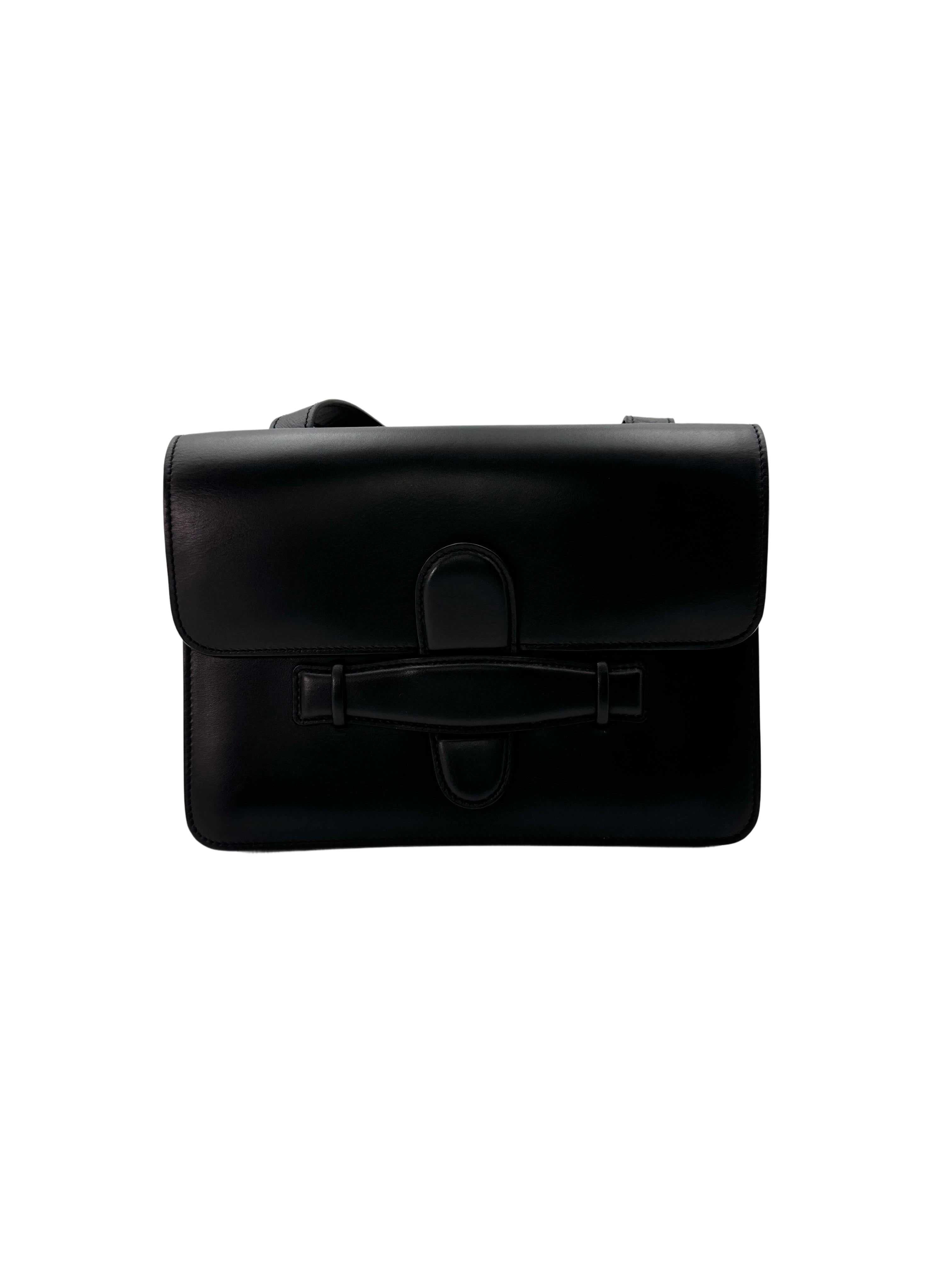 Celine Symmetrical Black Leather Shoulder Bag CE135