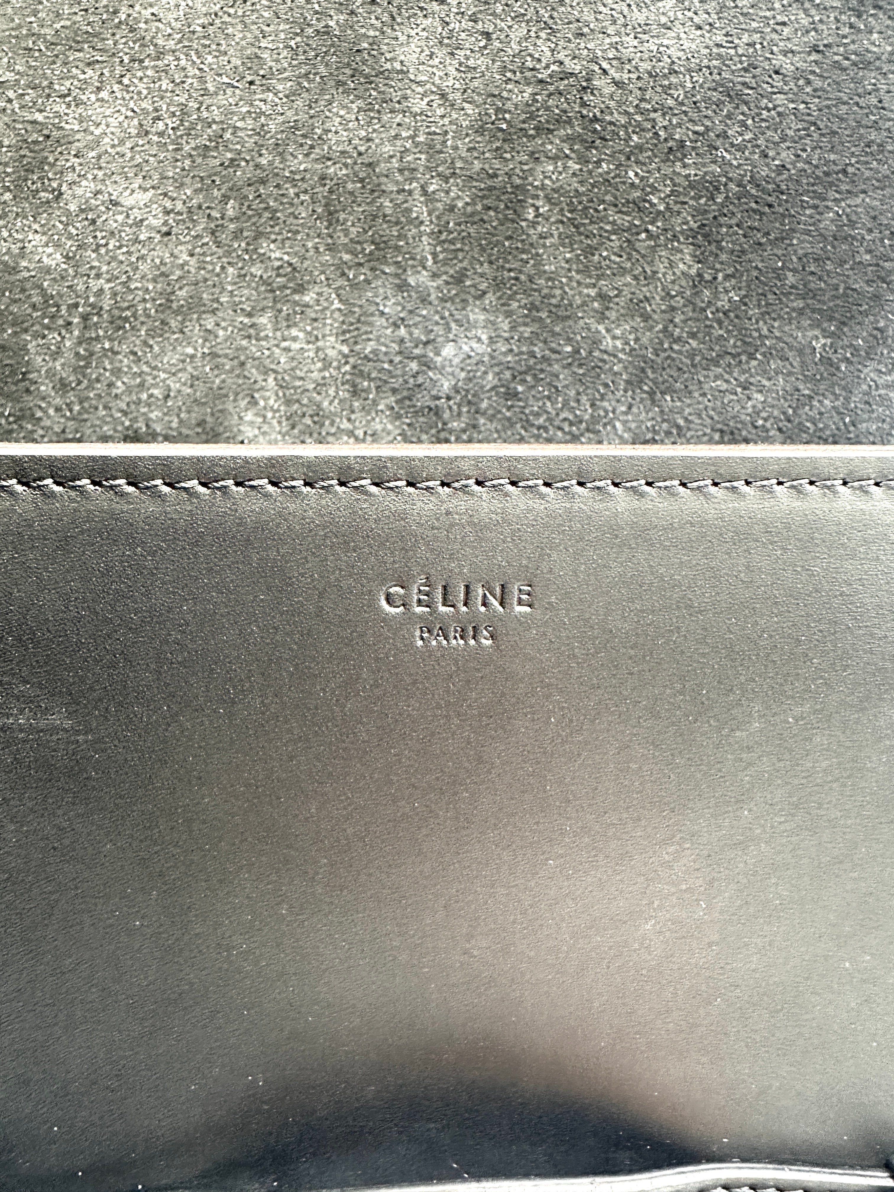 Celine Symmetrical Black Leather Shoulder Bag CE135