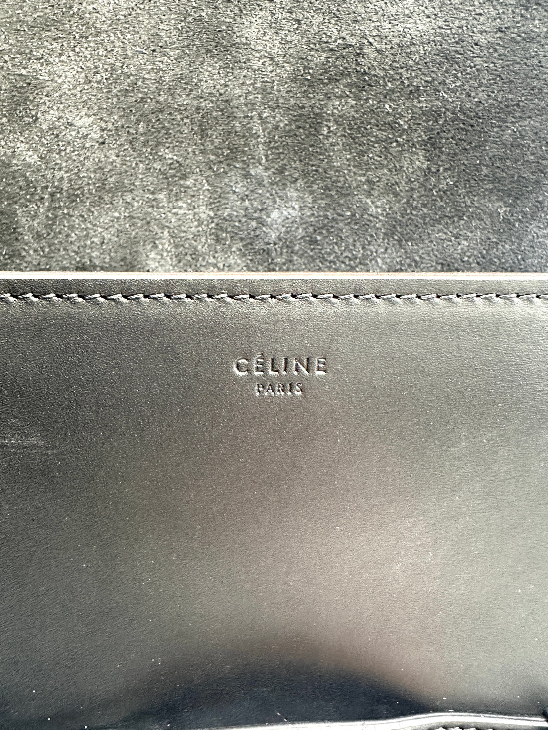 Celine Symmetrical Black Leather Shoulder Bag CE135