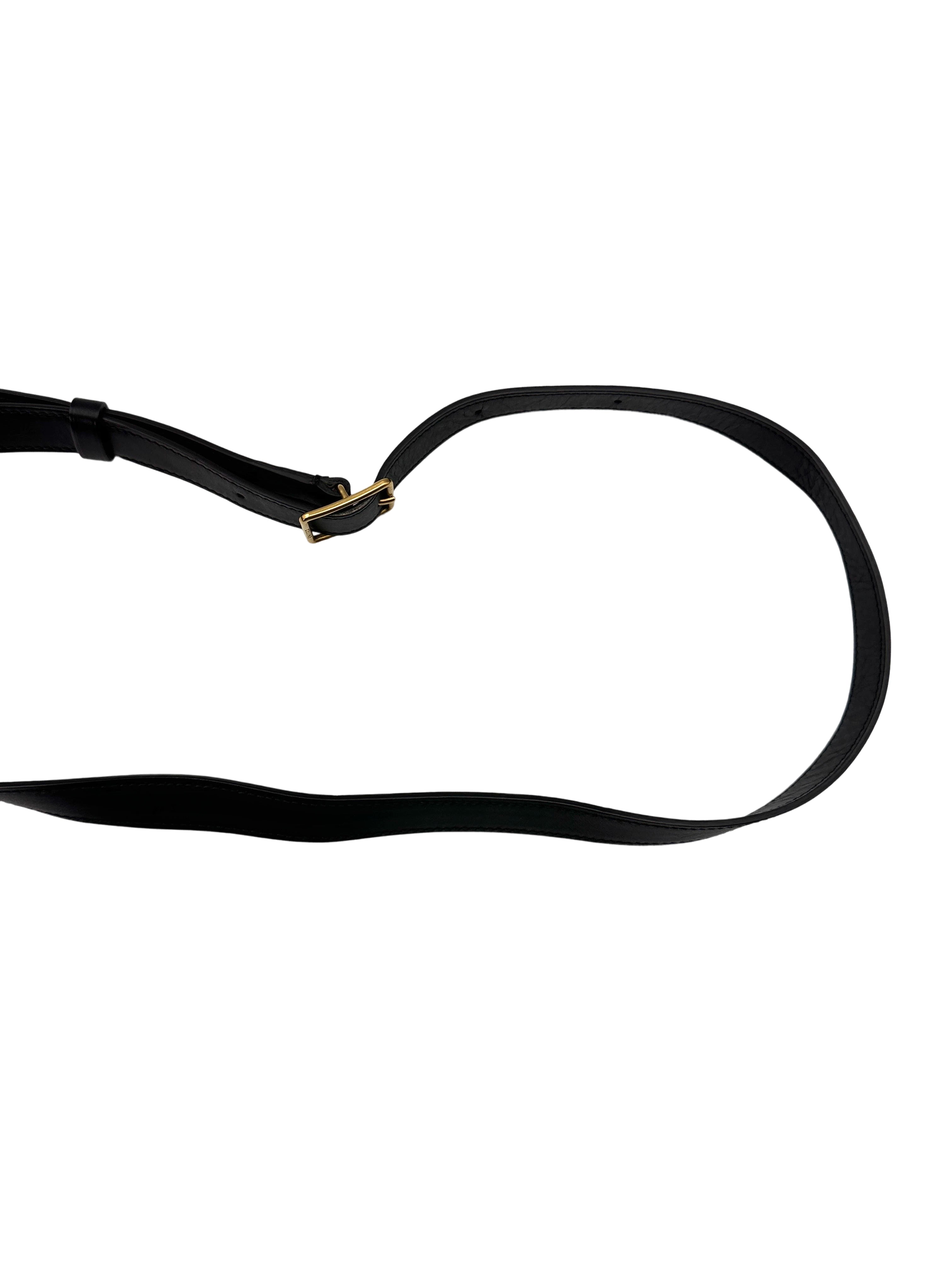 Celine Symmetrical Black Leather Shoulder Bag CE135