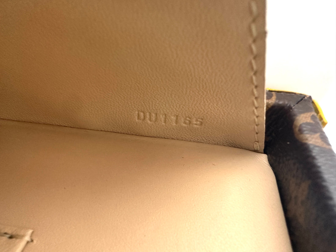 Louis Vuitton Petite Malle Brown Monogram Canvas Shoulder Bag With Yellow Leather Trim LV2196