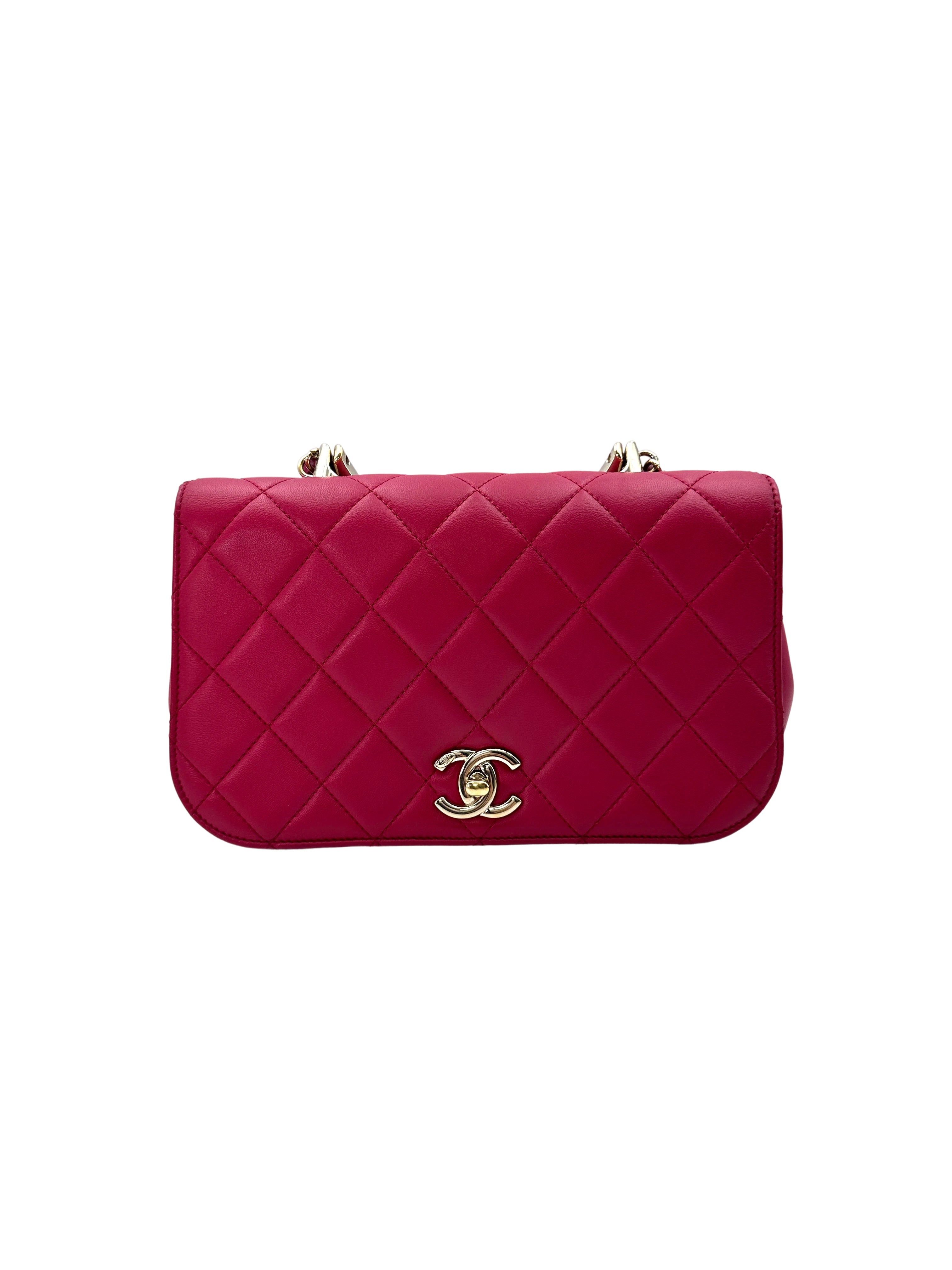 Chanel Trendy CC Dark Pink Quilted Leather Top Handle Bag(24***04) CC1567
