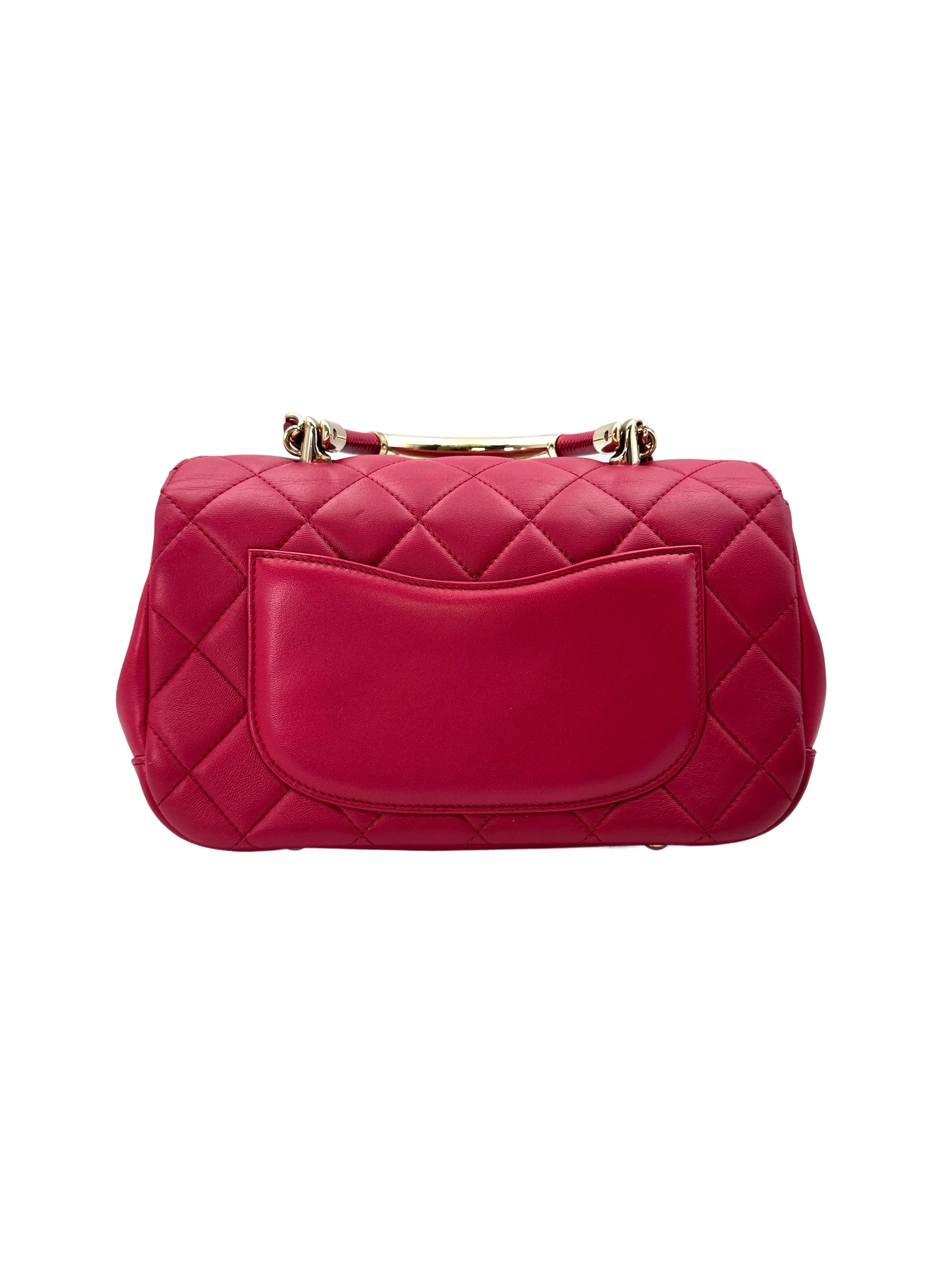 Chanel Trendy CC Dark Pink Quilted Leather Top Handle Bag(24***04) CC1567
