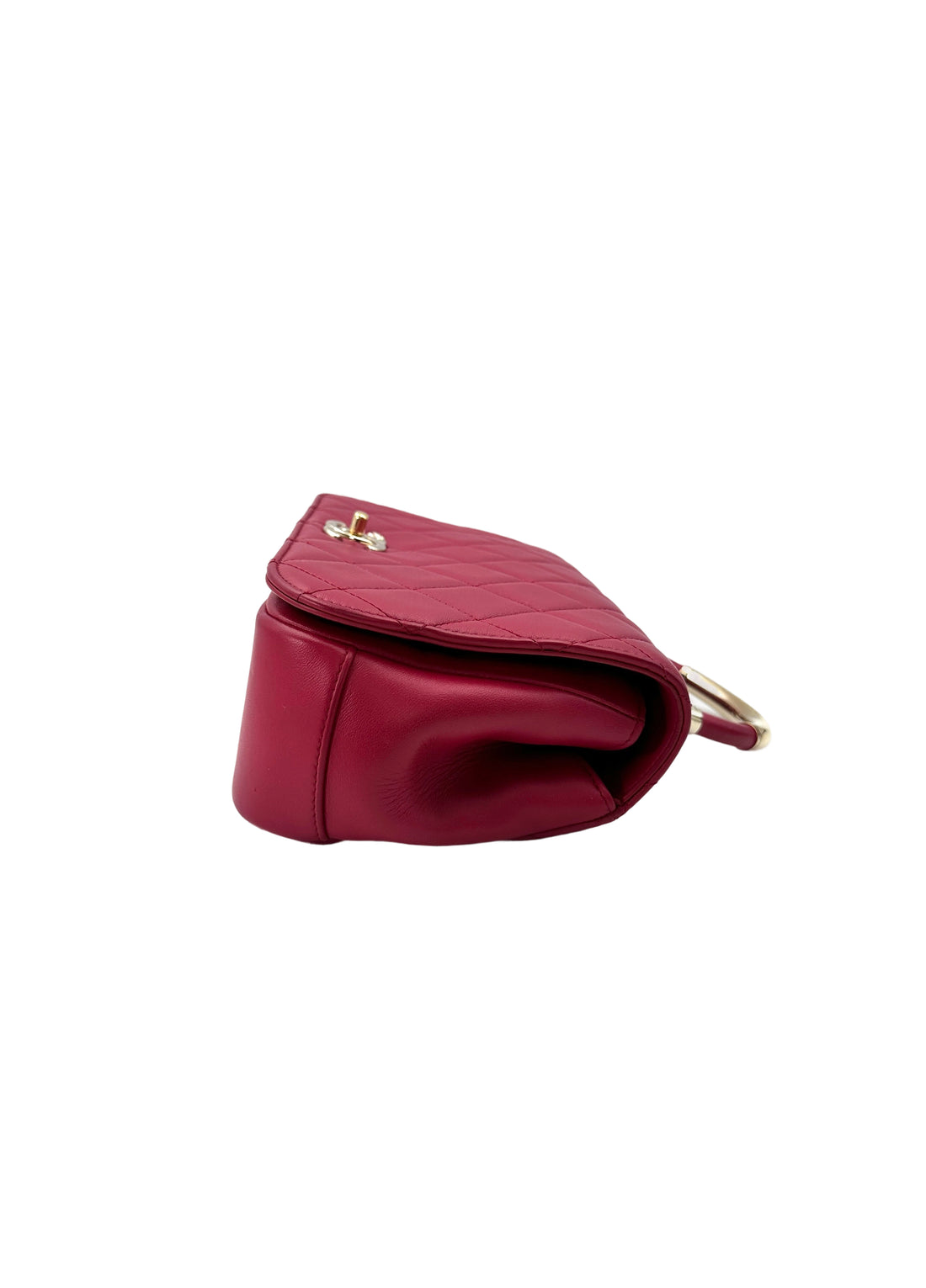 Chanel Trendy CC Dark Pink Quilted Leather Top Handle Bag(24***04) CC1567