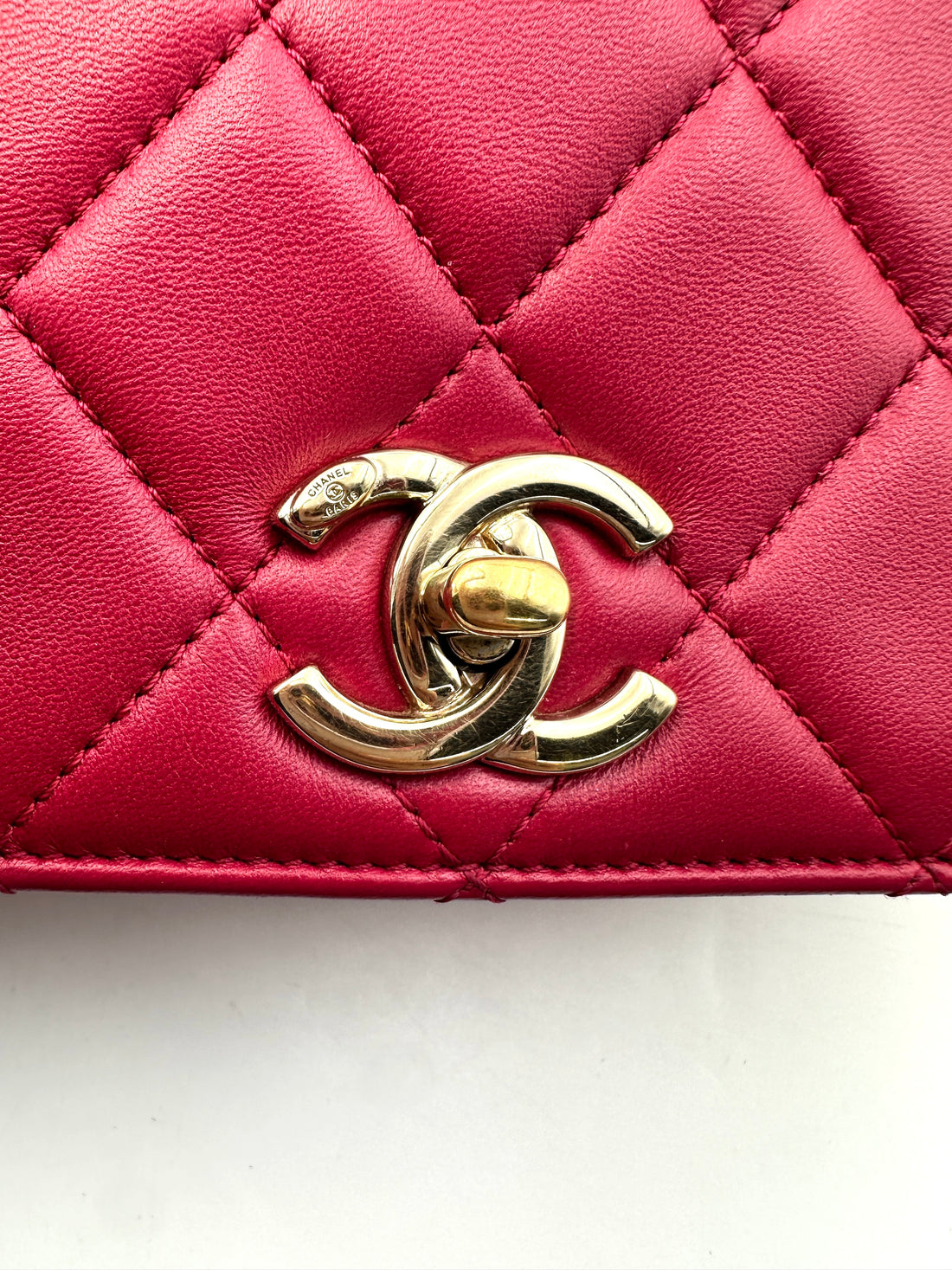 Chanel Trendy CC Dark Pink Quilted Leather Top Handle Bag(24***04) CC1567