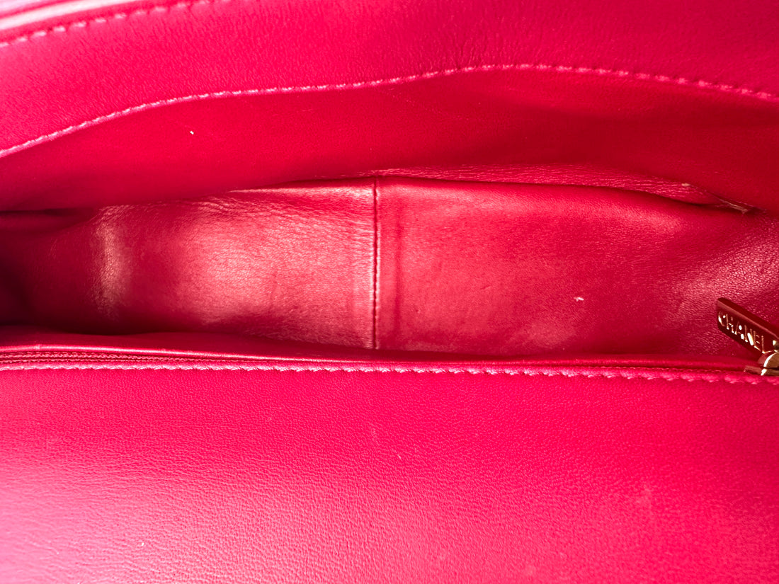 Chanel Trendy CC Dark Pink Quilted Leather Top Handle Bag(24***04) CC1567
