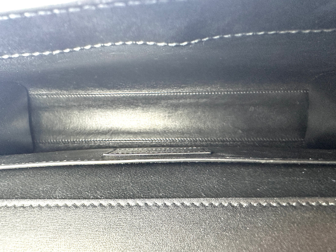 Saint Laurent Manhattan Black Smooth Leather Medium Size Shoulder Bag SL176