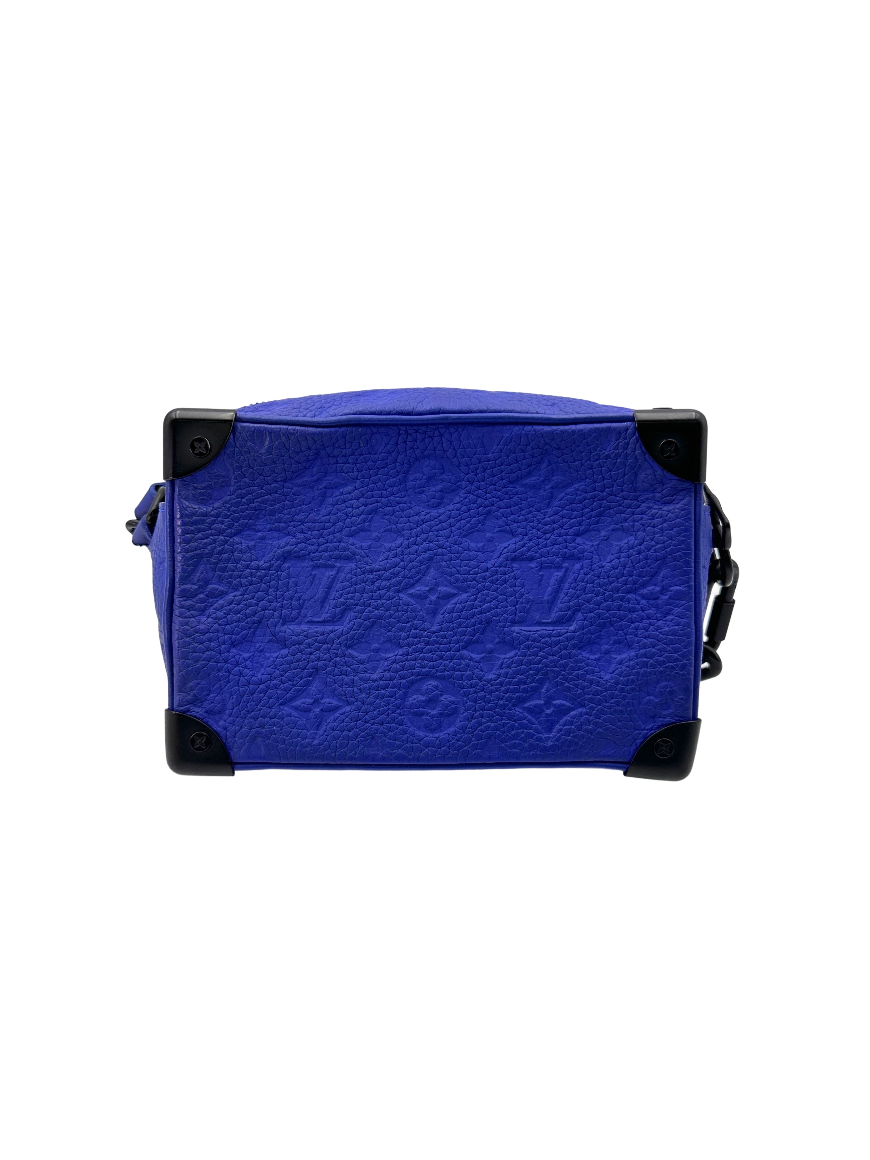 Louis Vuitton Soft Trunk Blue Monogram Empreinte Leather Shoulder Bag LV2195