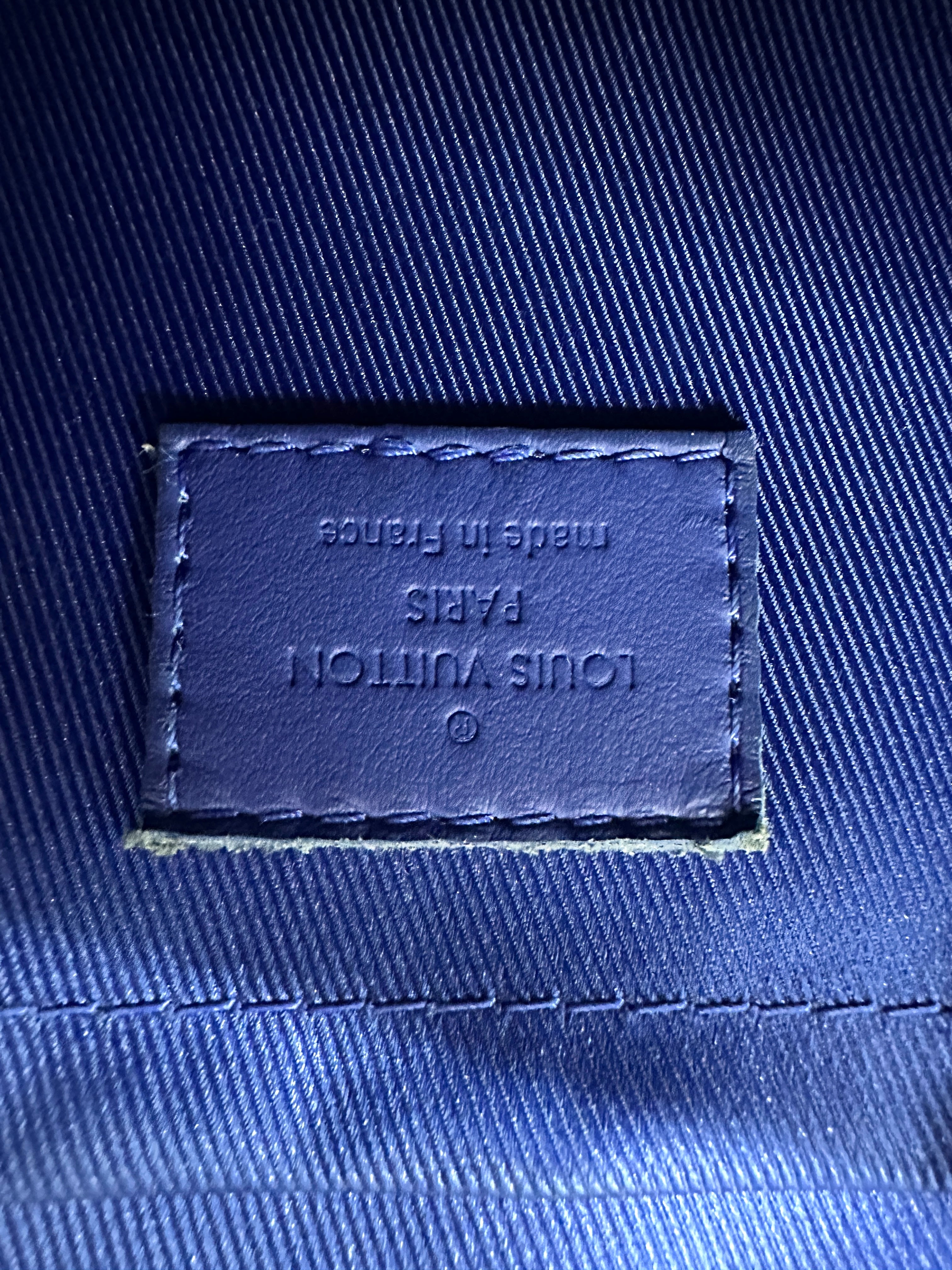 Louis Vuitton Soft Trunk Blue Monogram Empreinte Leather Shoulder Bag LV2195