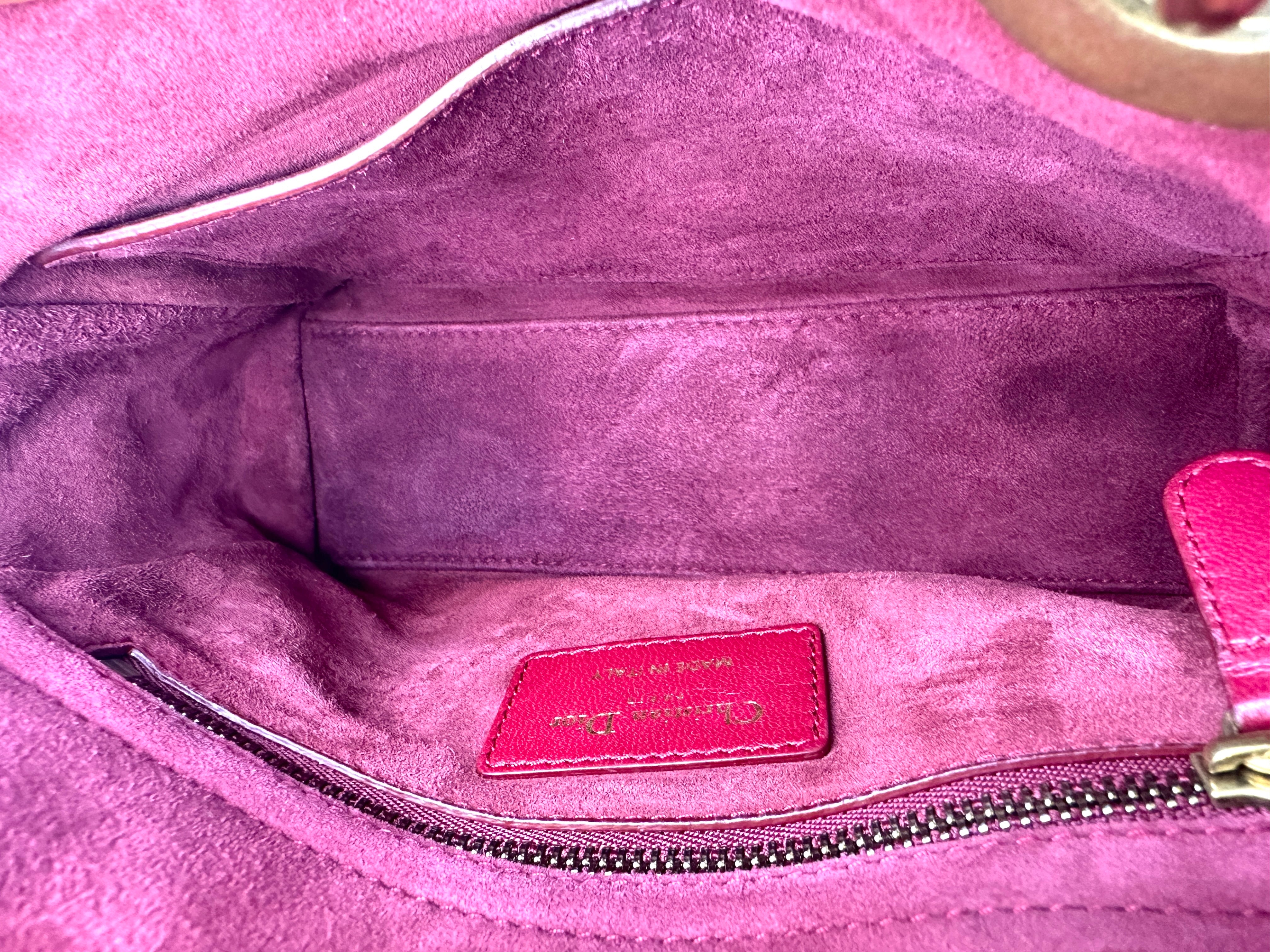 Christian Dior Lady Dior Red Cannage Leather Handle Bag With Gold Charms DR568