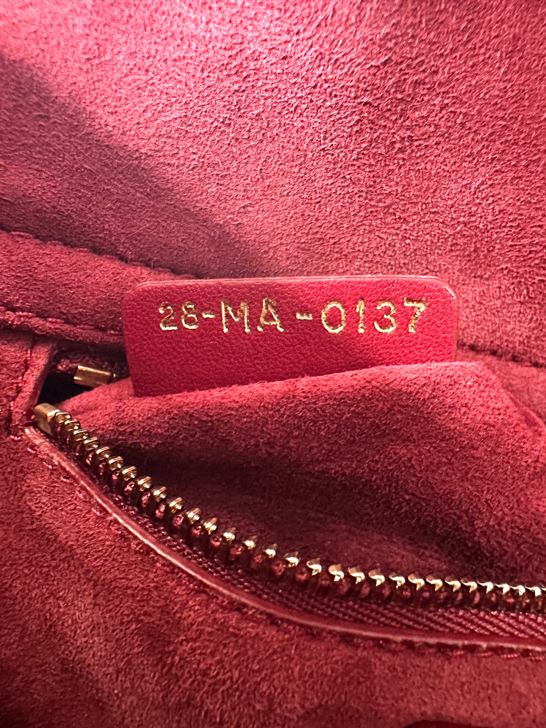 Christian Dior Lady Dior Red Cannage Leather Handle Bag With Gold Charms DR568