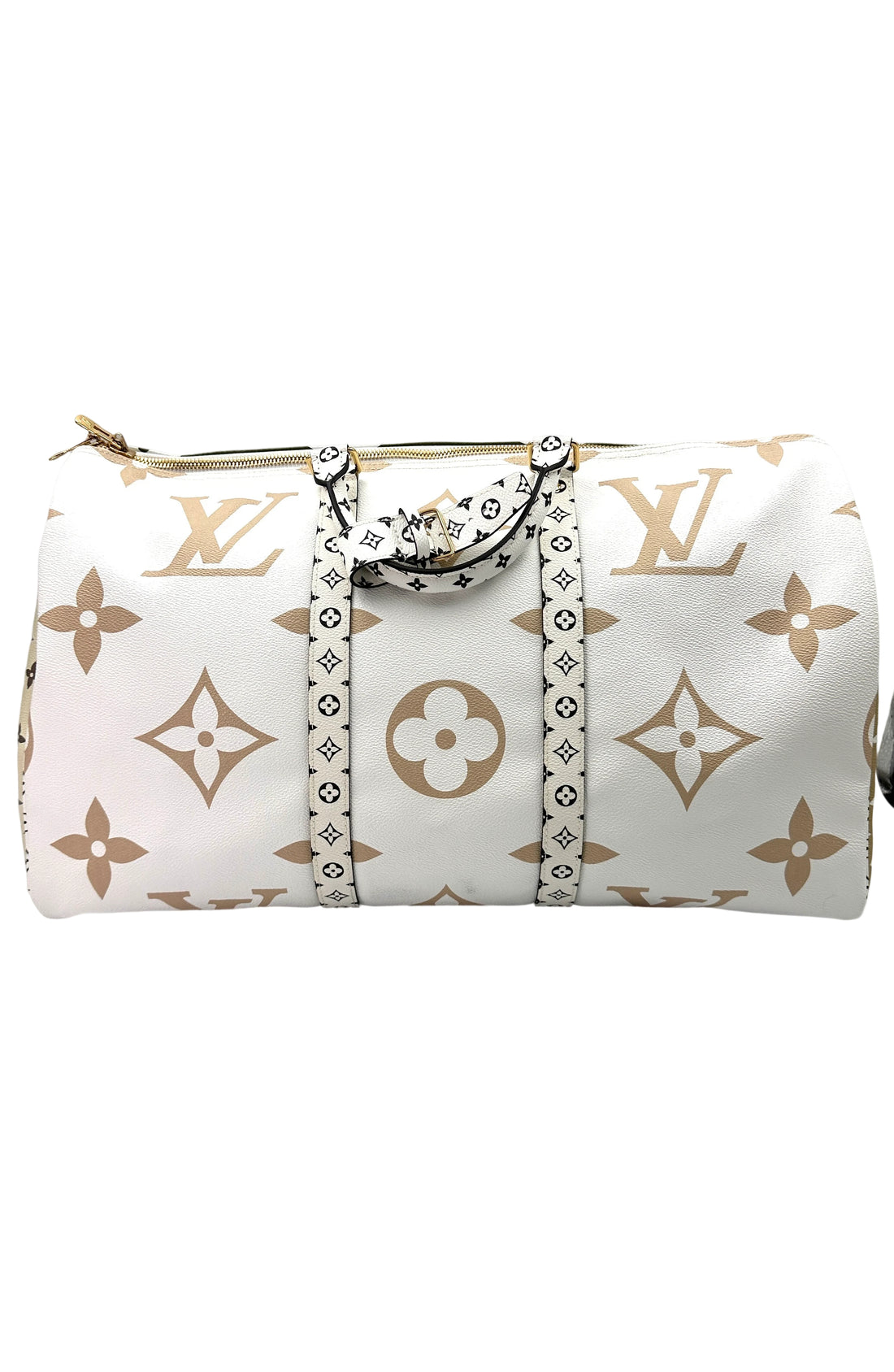 Louis Vuitton Summer 2019 Keepall50 Green/White Giant Monogram Leather Handle Bag IRIS078
