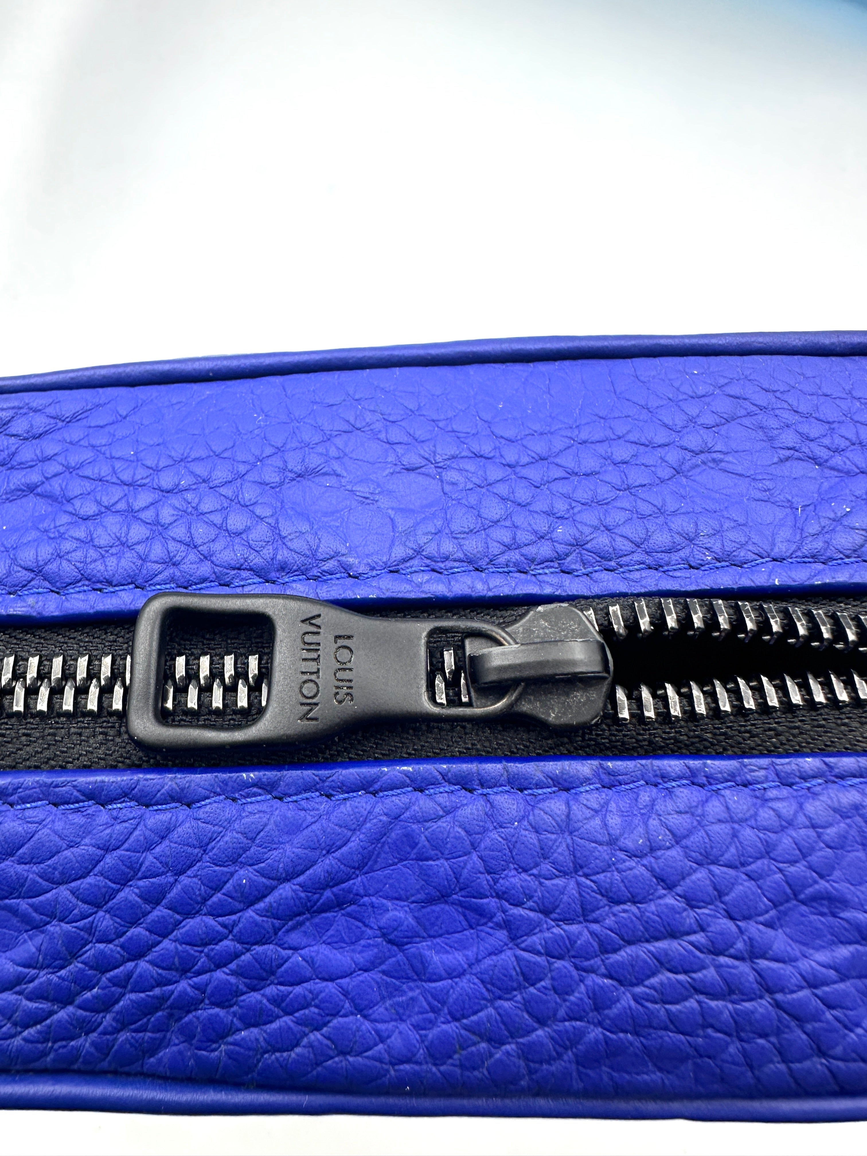 Louis Vuitton Soft Trunk Blue Monogram Empreinte Leather Shoulder Bag LV2195