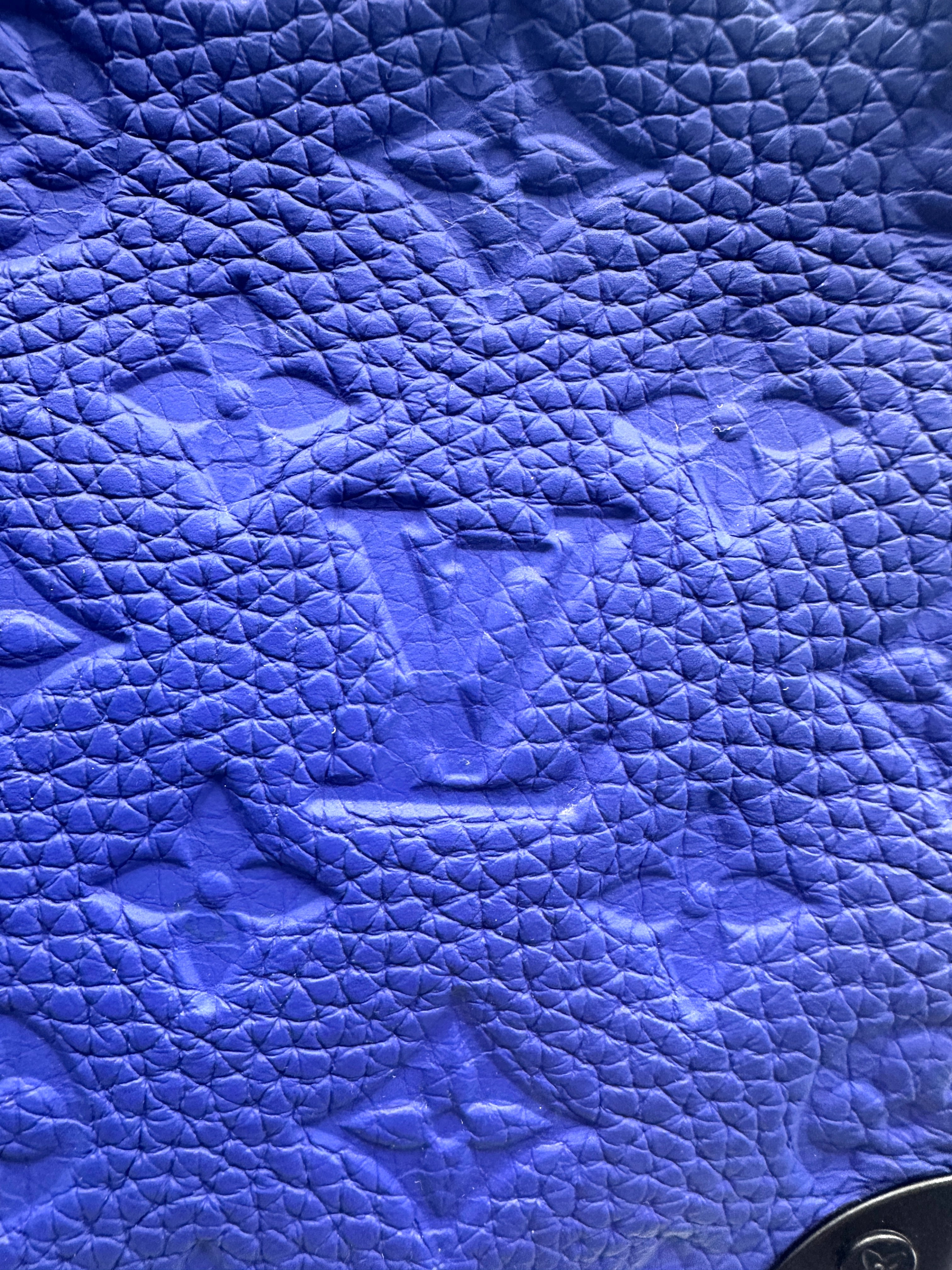 Louis Vuitton Soft Trunk Blue Monogram Empreinte Leather Shoulder Bag LV2195