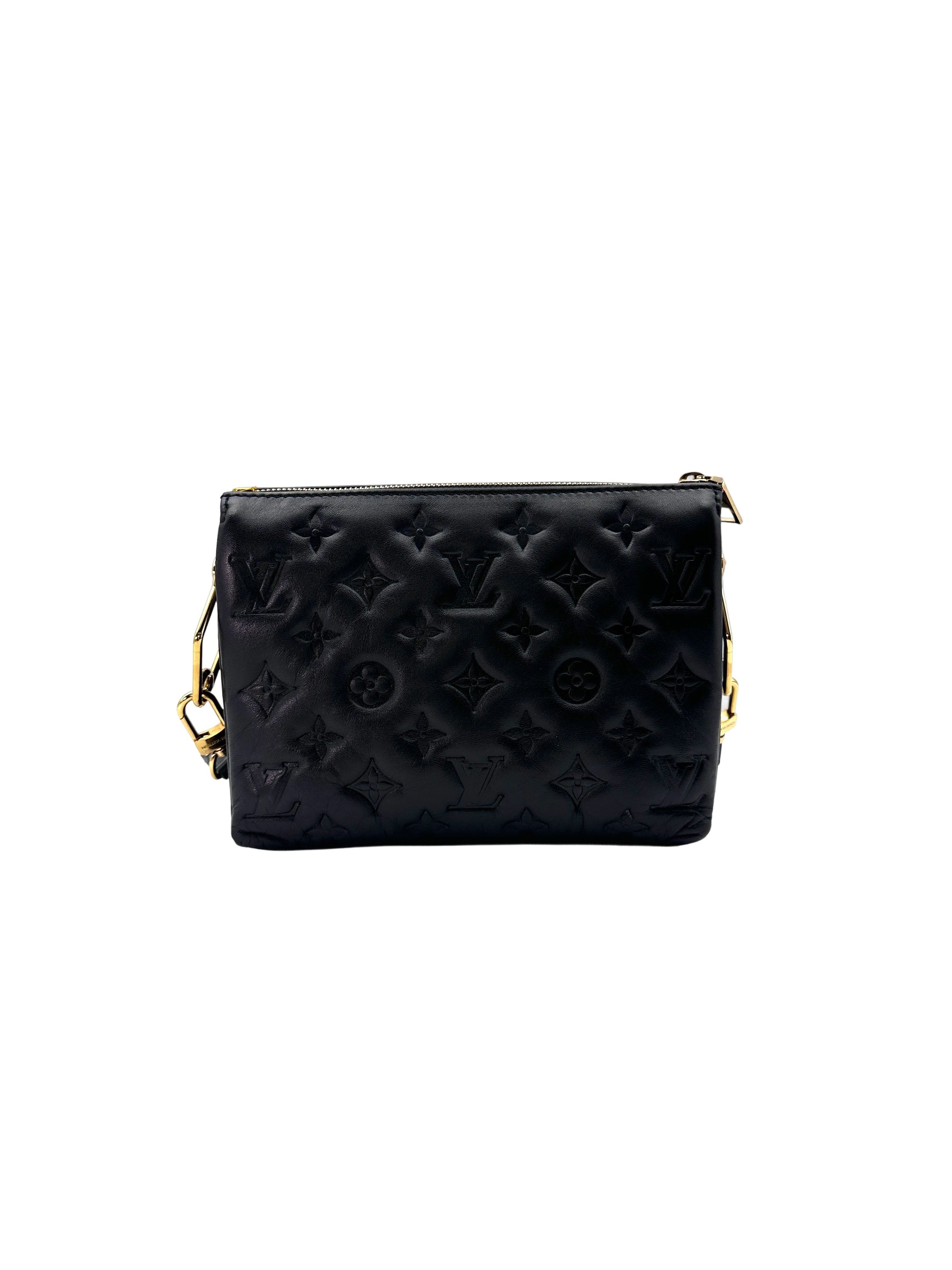Louis Vuitton Coussin Black Monogram Embossed Leather Shoulder Bag LV2198