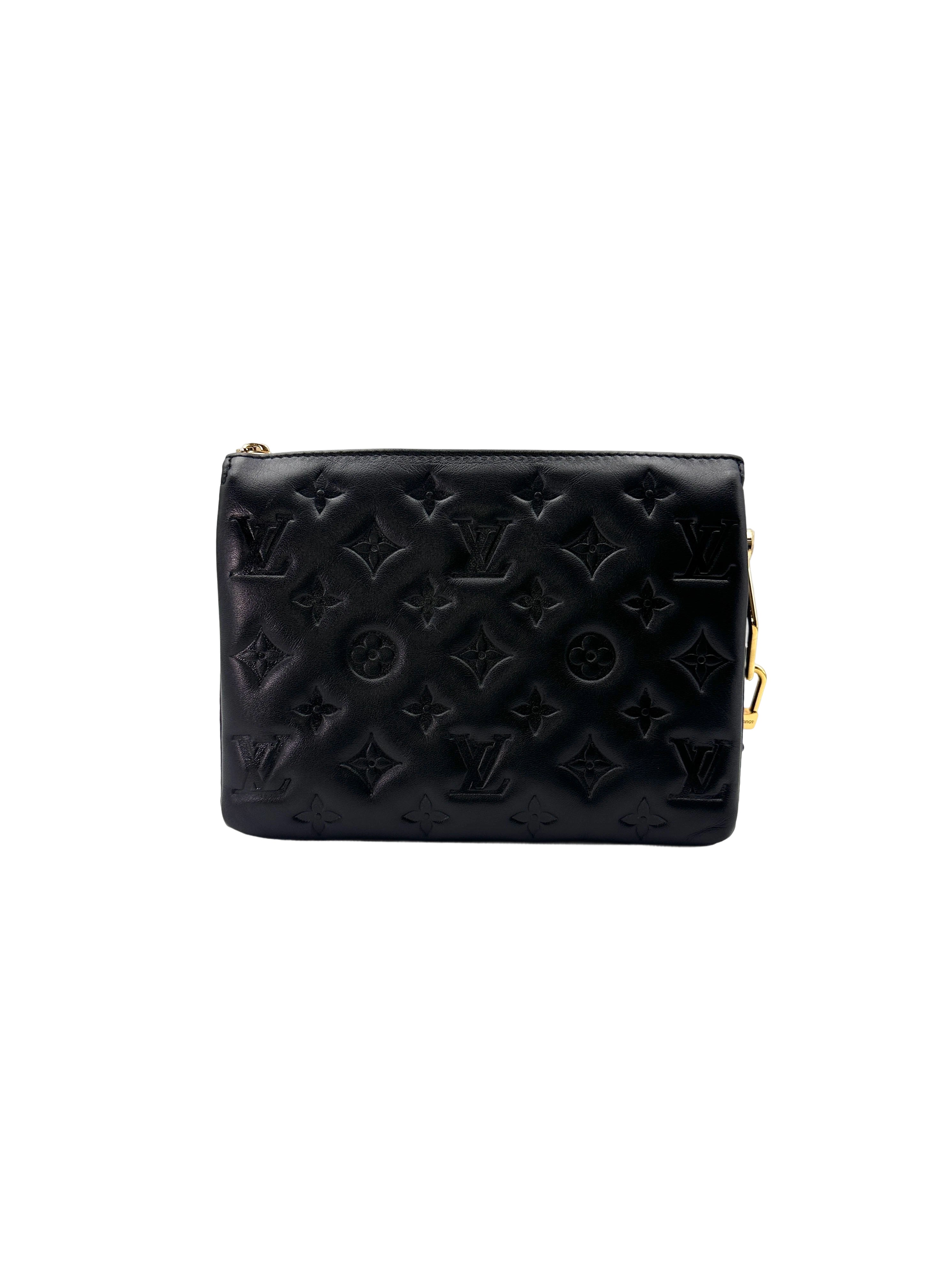 Louis Vuitton Coussin Black Monogram Embossed Leather Shoulder Bag LV2198