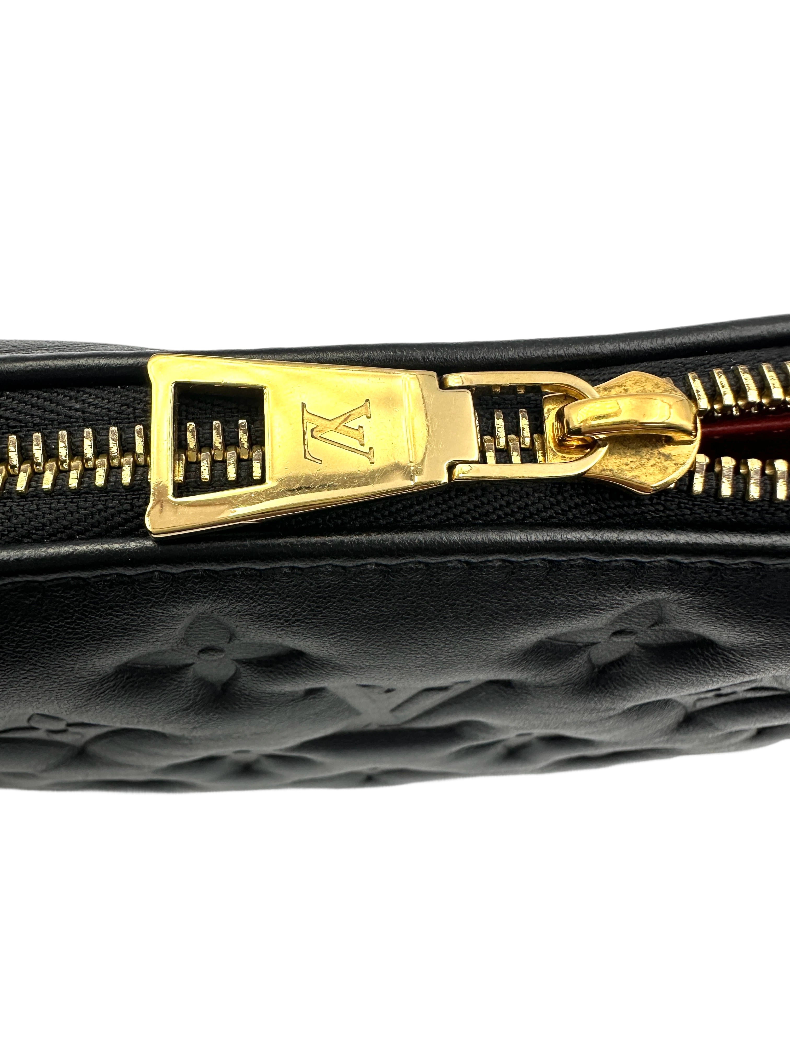 Louis Vuitton Coussin Black Monogram Embossed Leather Shoulder Bag LV2198