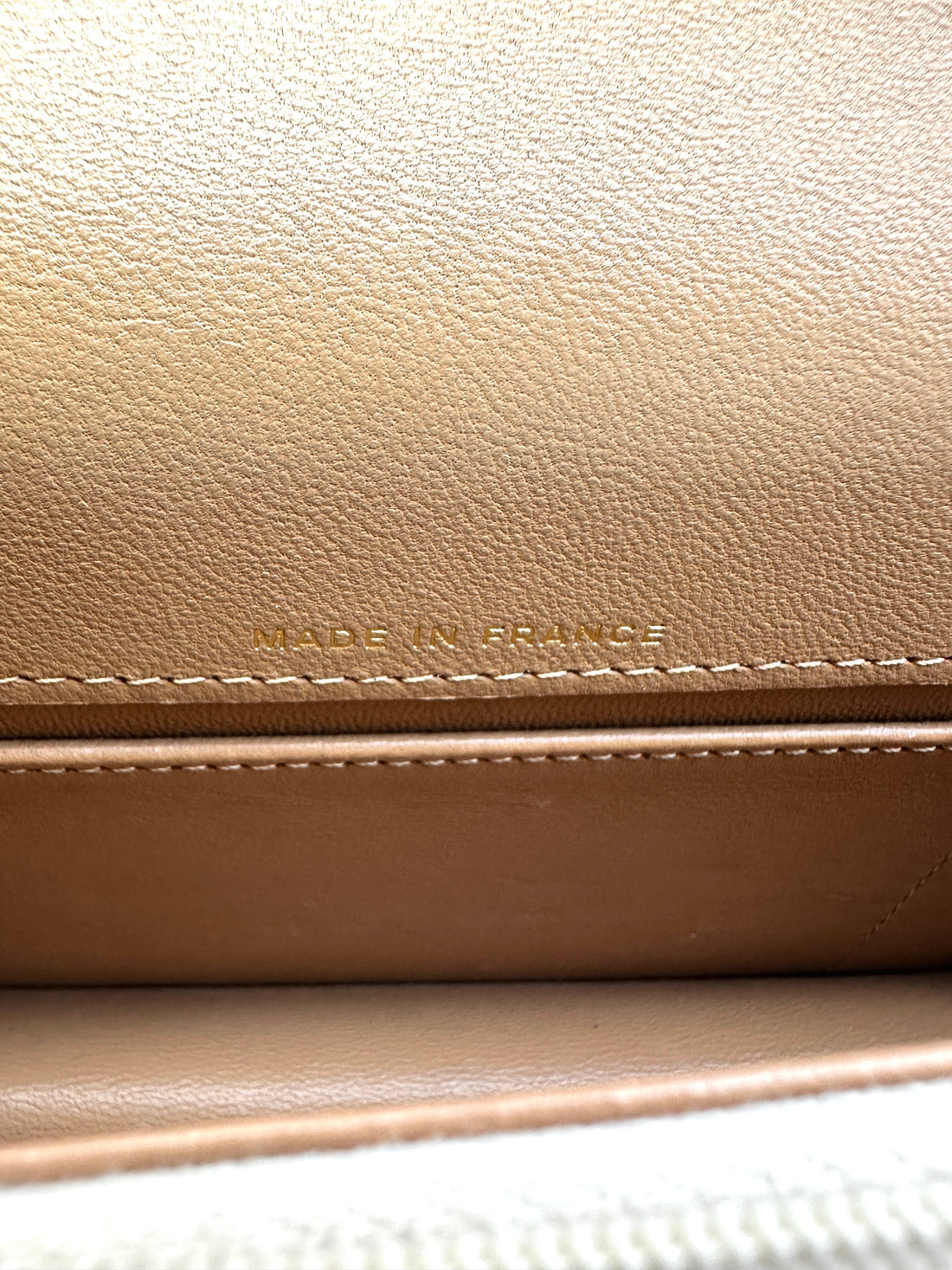 Chanel Classic Beige Quilted Lambskin Top Handle Flap Bag(C6***P7) IRIS080