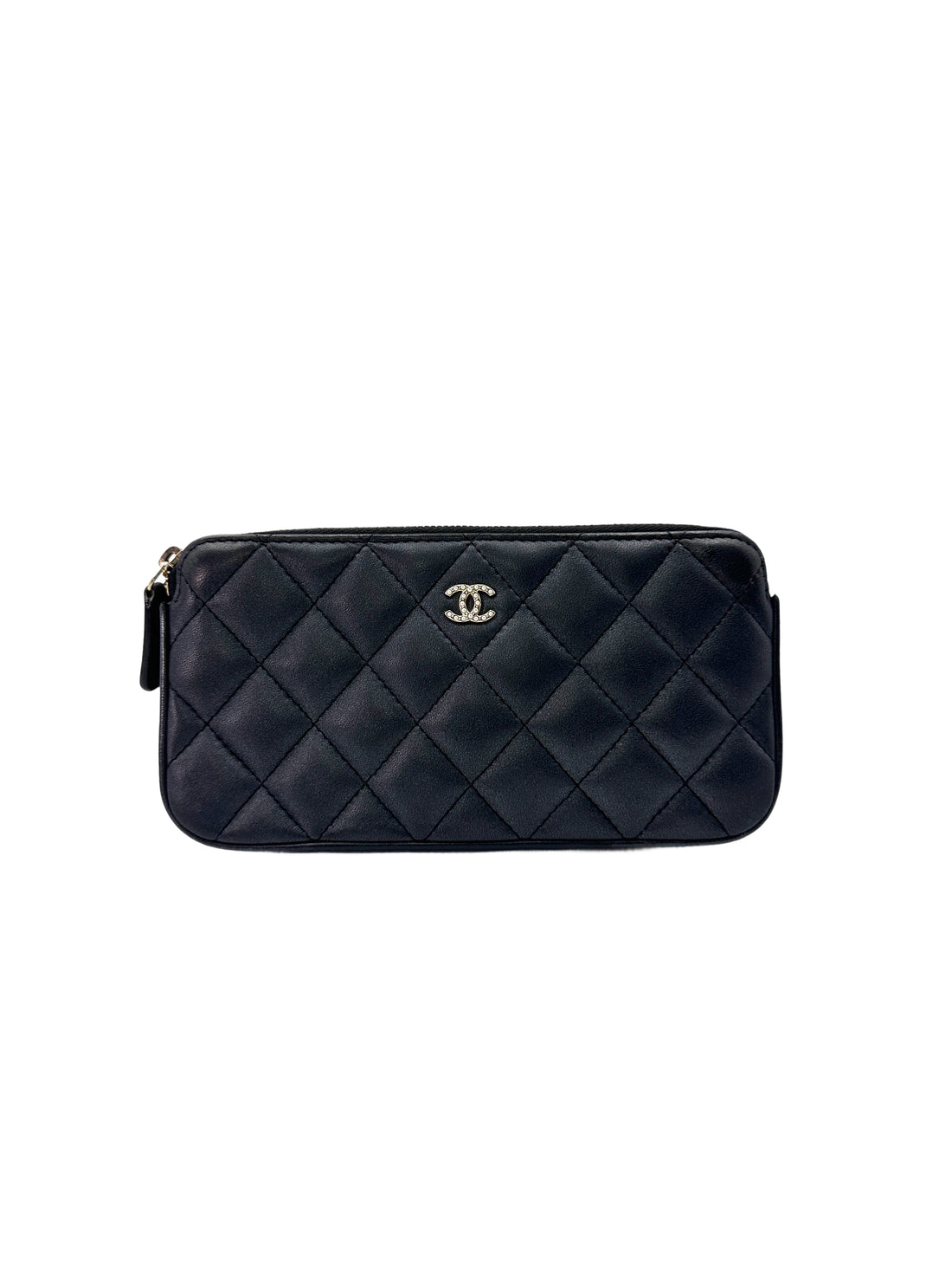 Chanel Classic Navy Quilted Lambskin Wallet On Chain(26***46) CC1569