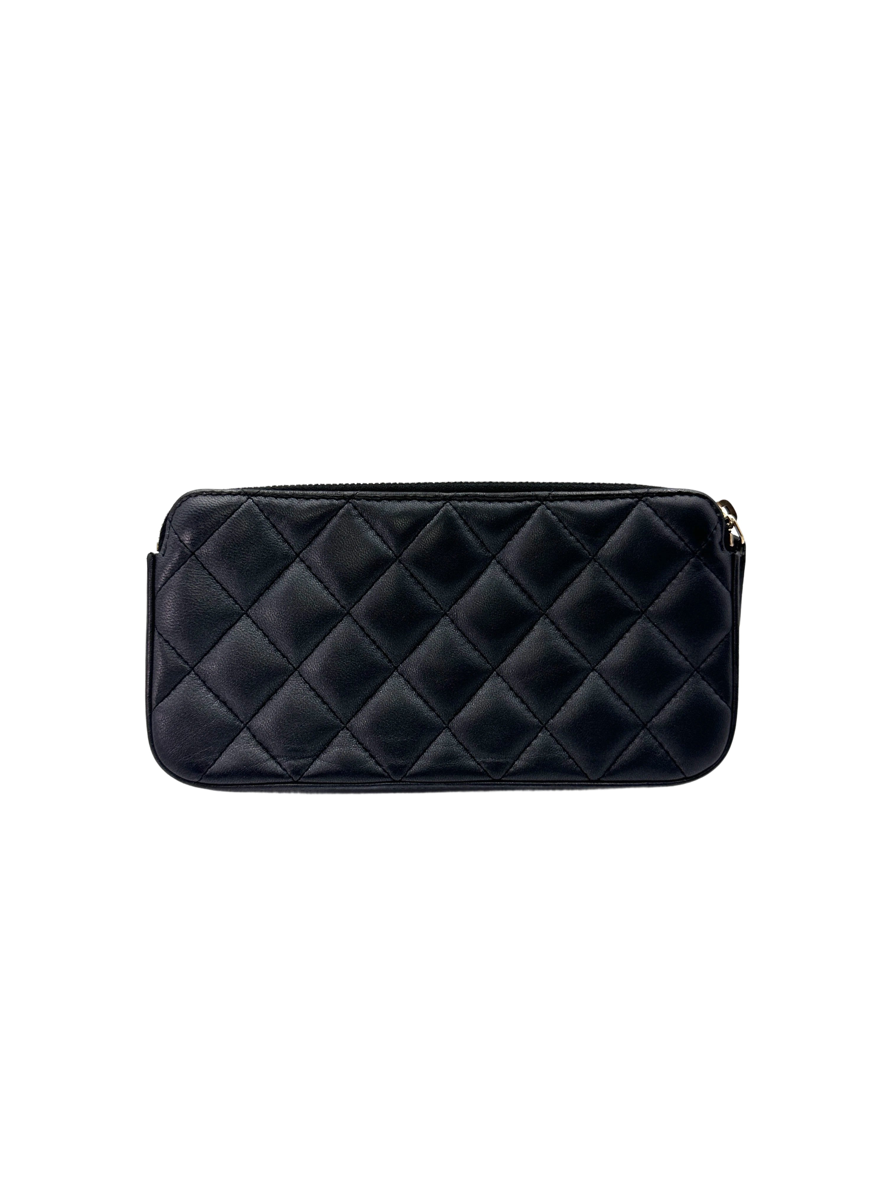 Chanel Classic Navy Quilted Lambskin Wallet On Chain(26***46) CC1569
