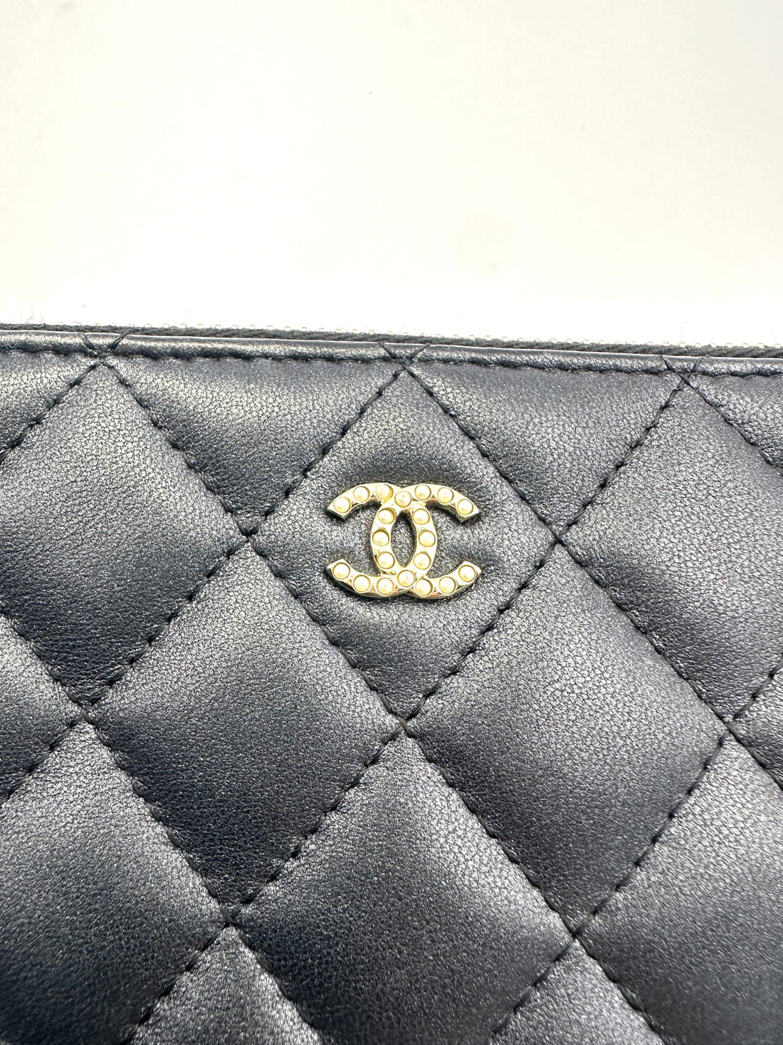 Chanel Classic Navy Quilted Lambskin Wallet On Chain(26***46) CC1569