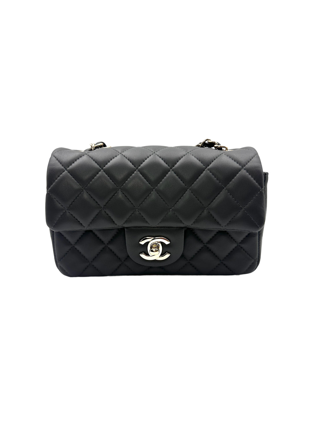 Chanel Classic Flap Grey Quilted Lambskin Chain Shoulder Bag With Gold Buckle(29***86) CC1575