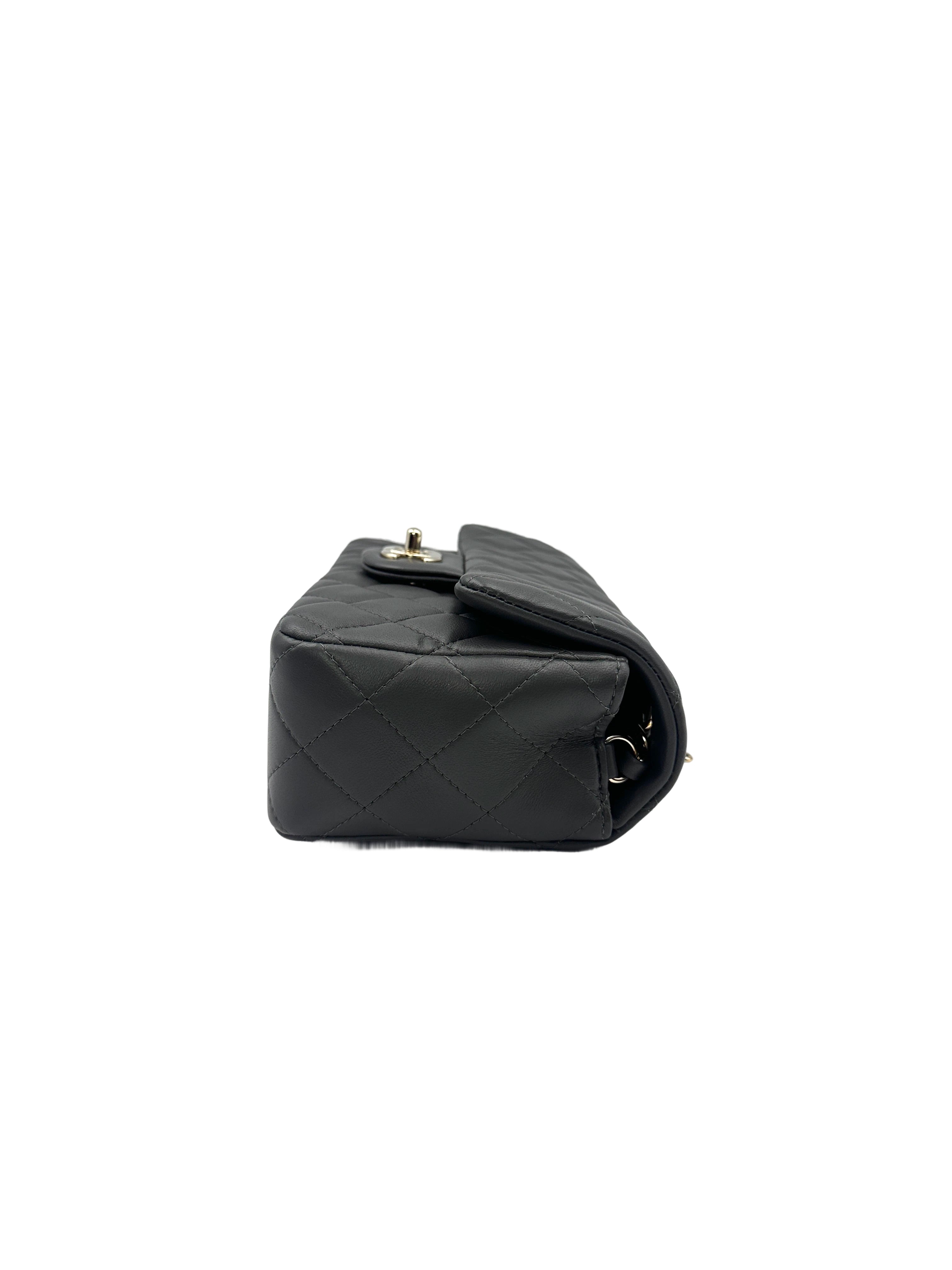 Chanel Classic Flap Grey Quilted Lambskin Chain Shoulder Bag With Gold Buckle(29***86) CC1575