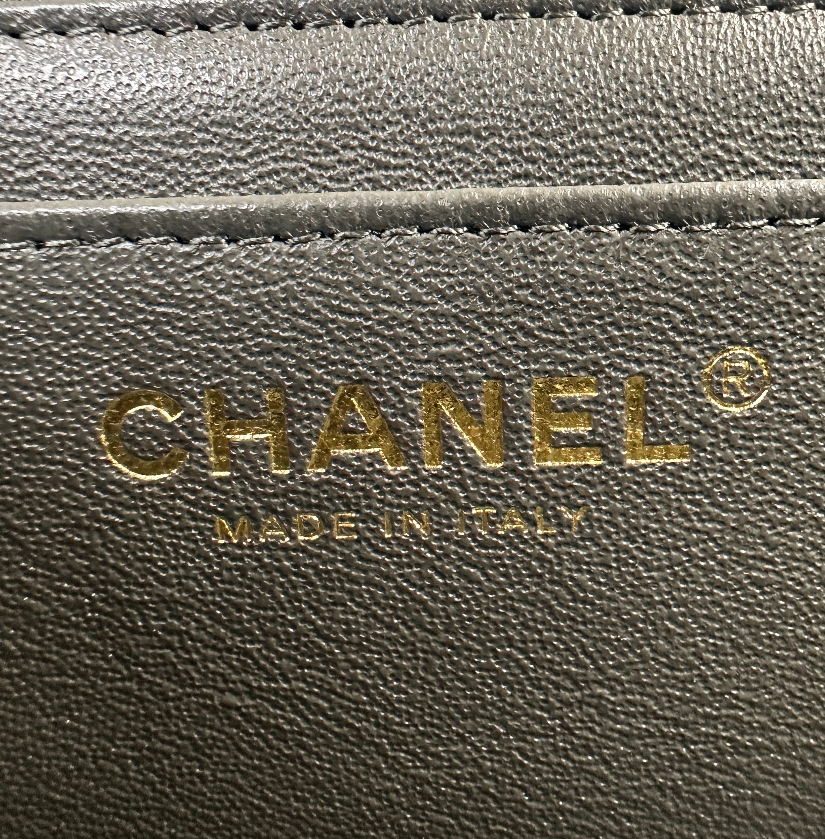 Chanel Classic Flap Grey Quilted Lambskin Chain Shoulder Bag With Gold Buckle(29***86) CC1575