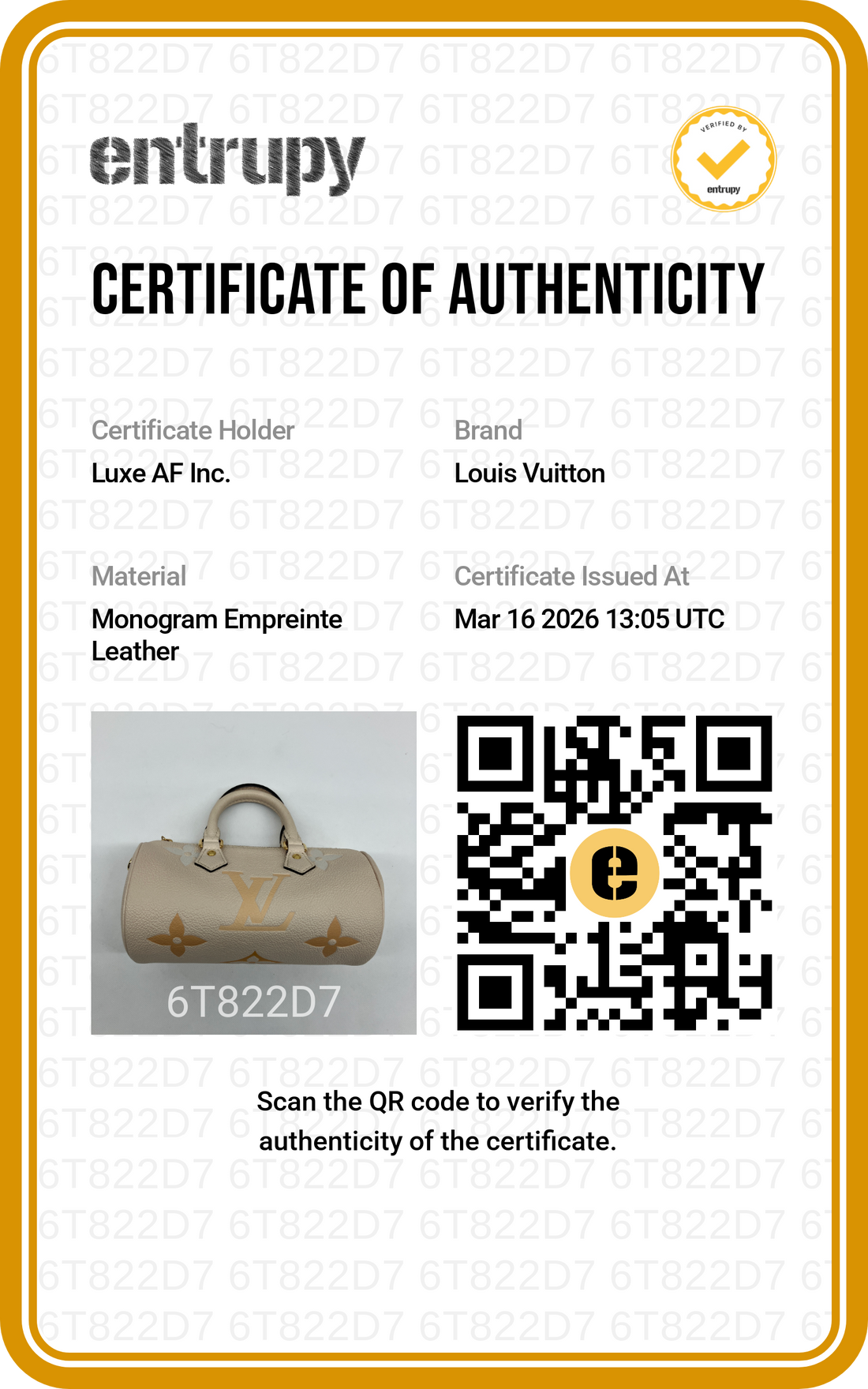 Louis Vuitton Papillon BB Beige Monogram Empreinte Leather Handle Bag With Pouch LV2206
