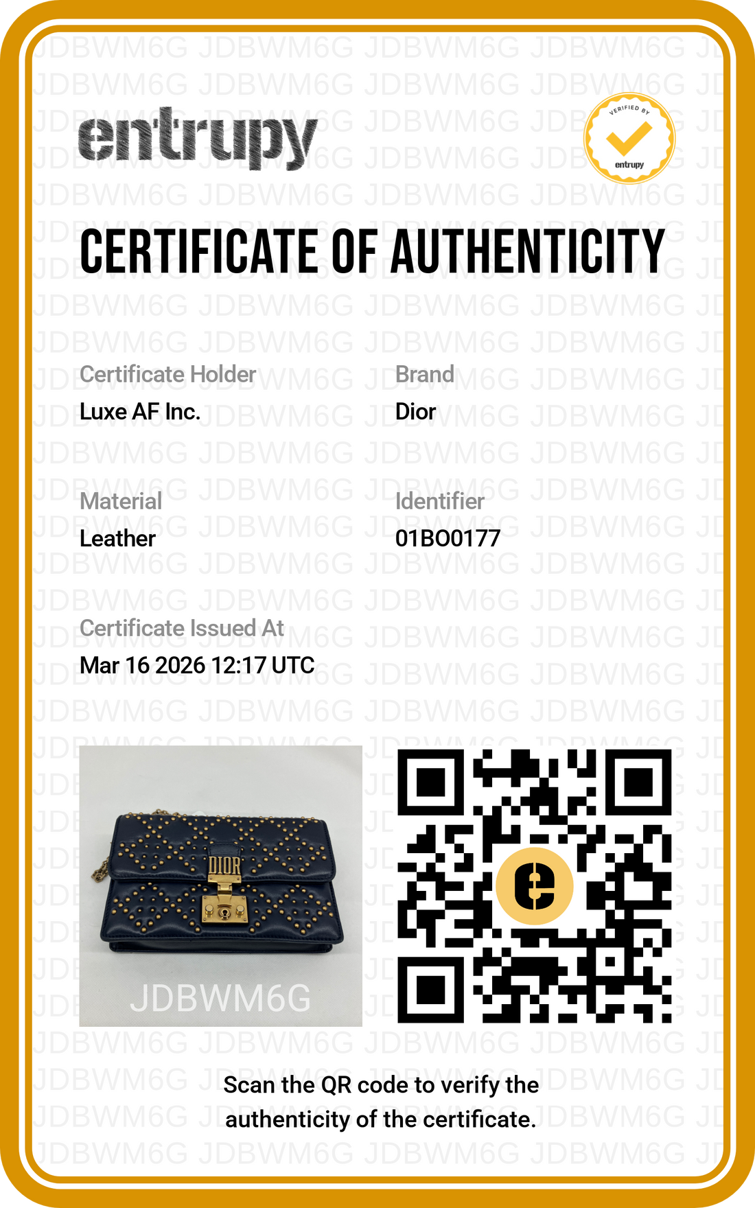 Christian Dior DiorAddict Navy Studded Cannage Leather Wallet On Chain With Gold Hardware DR572