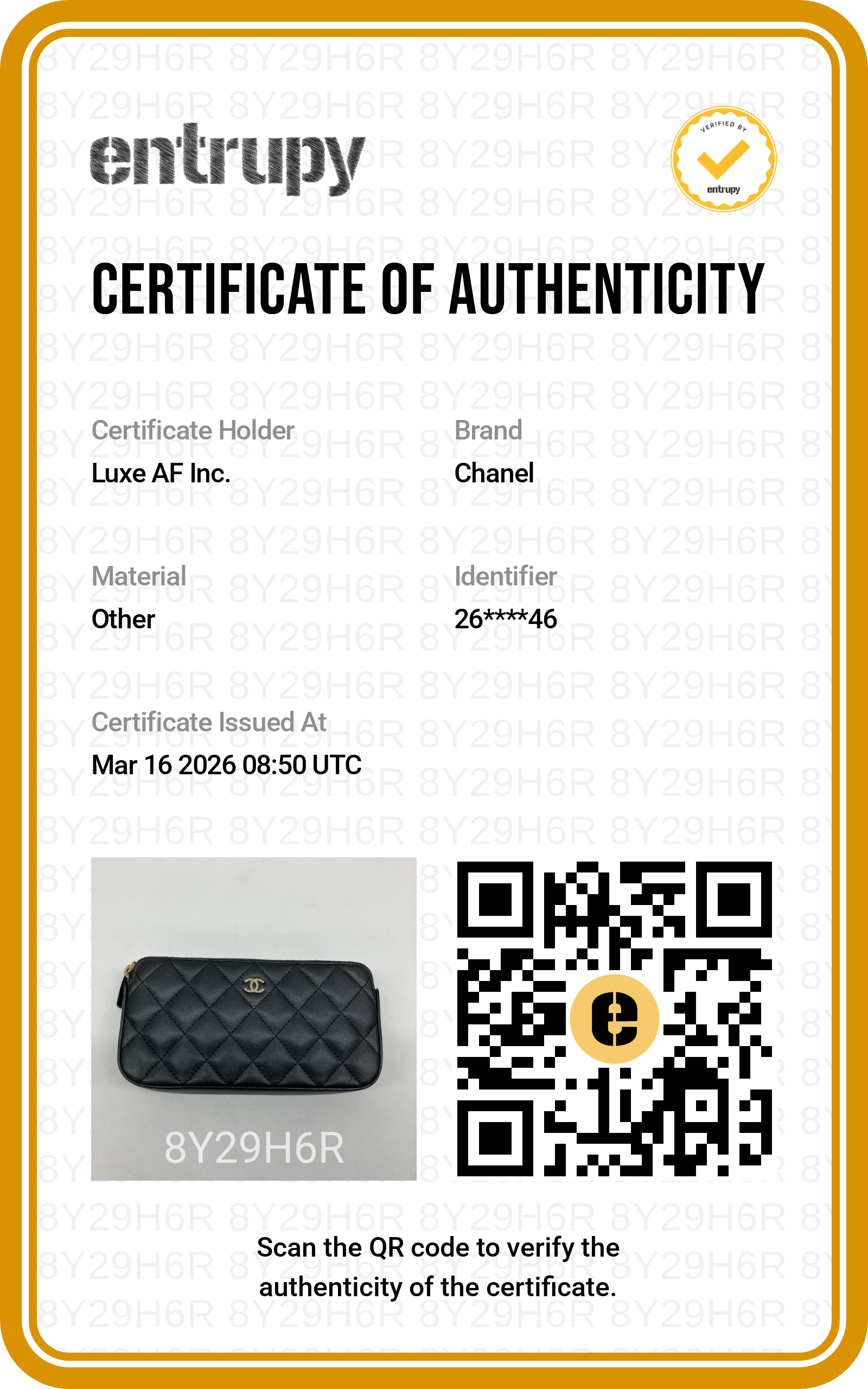 Chanel Classic Navy Quilted Lambskin Wallet On Chain(26***46) CC1569