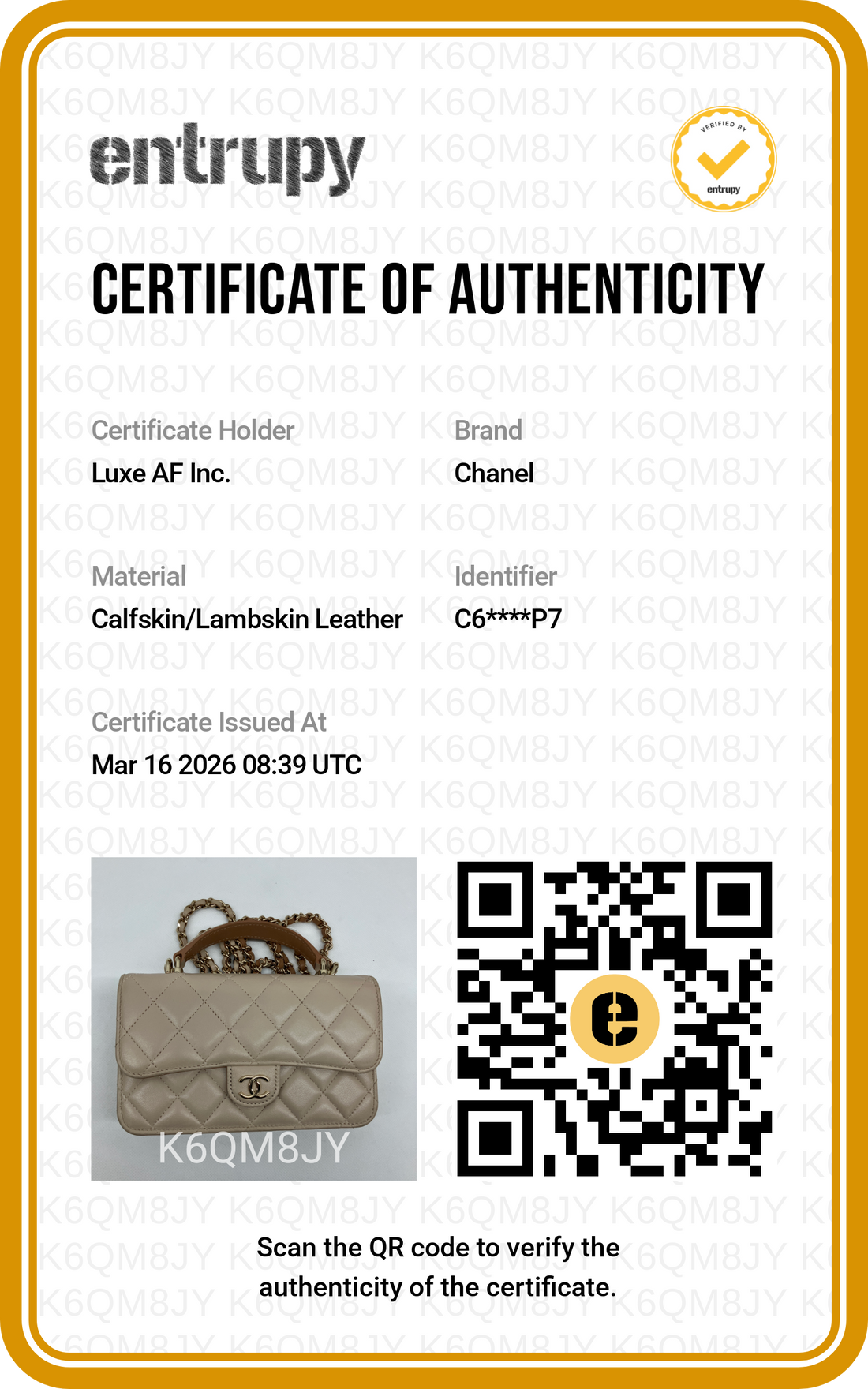 Chanel Classic Beige Quilted Lambskin Top Handle Flap Bag(C6***P7) IRIS080